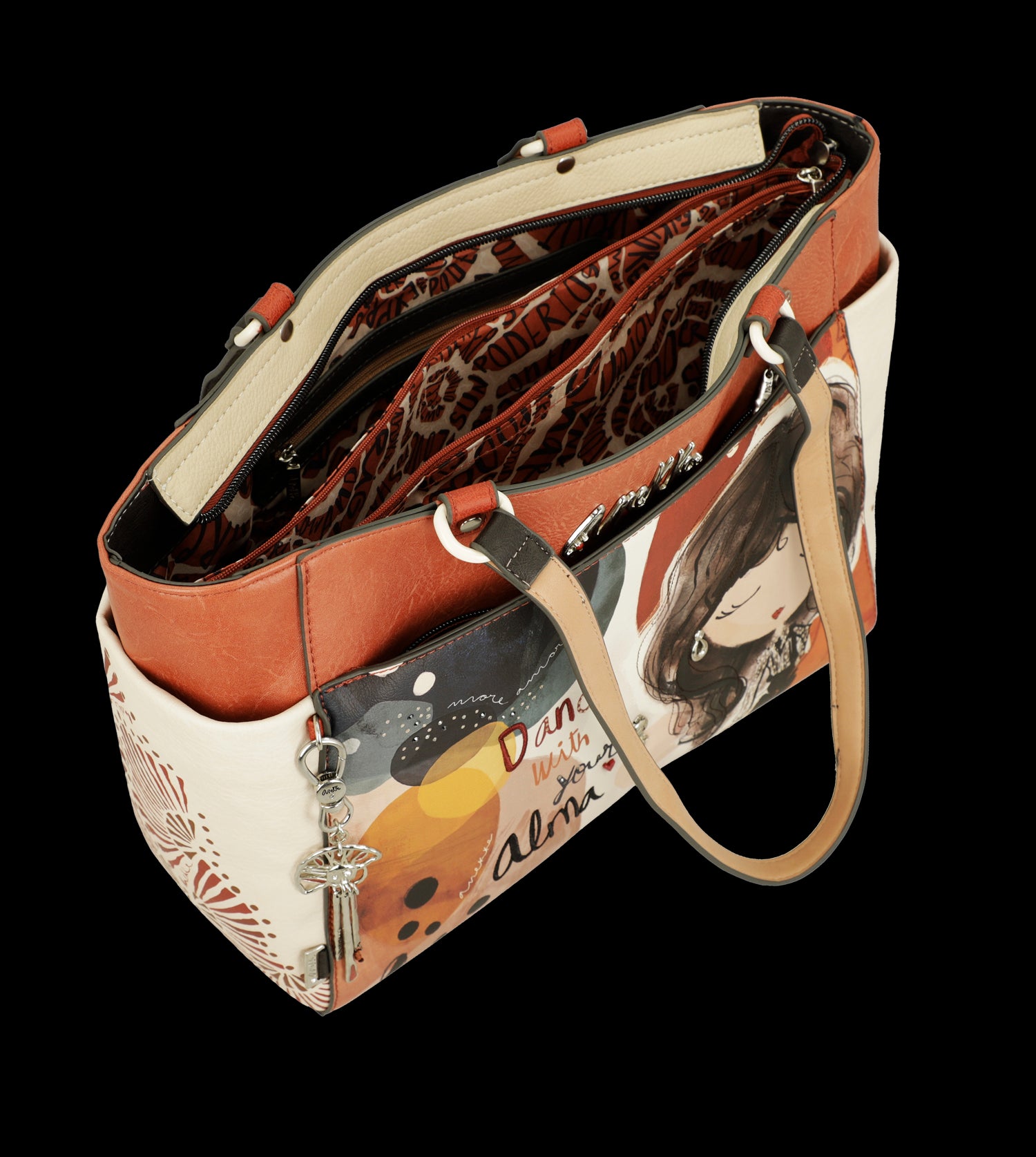 Shopper Anekke capiente con doppio manico e decorazioni artistiche
