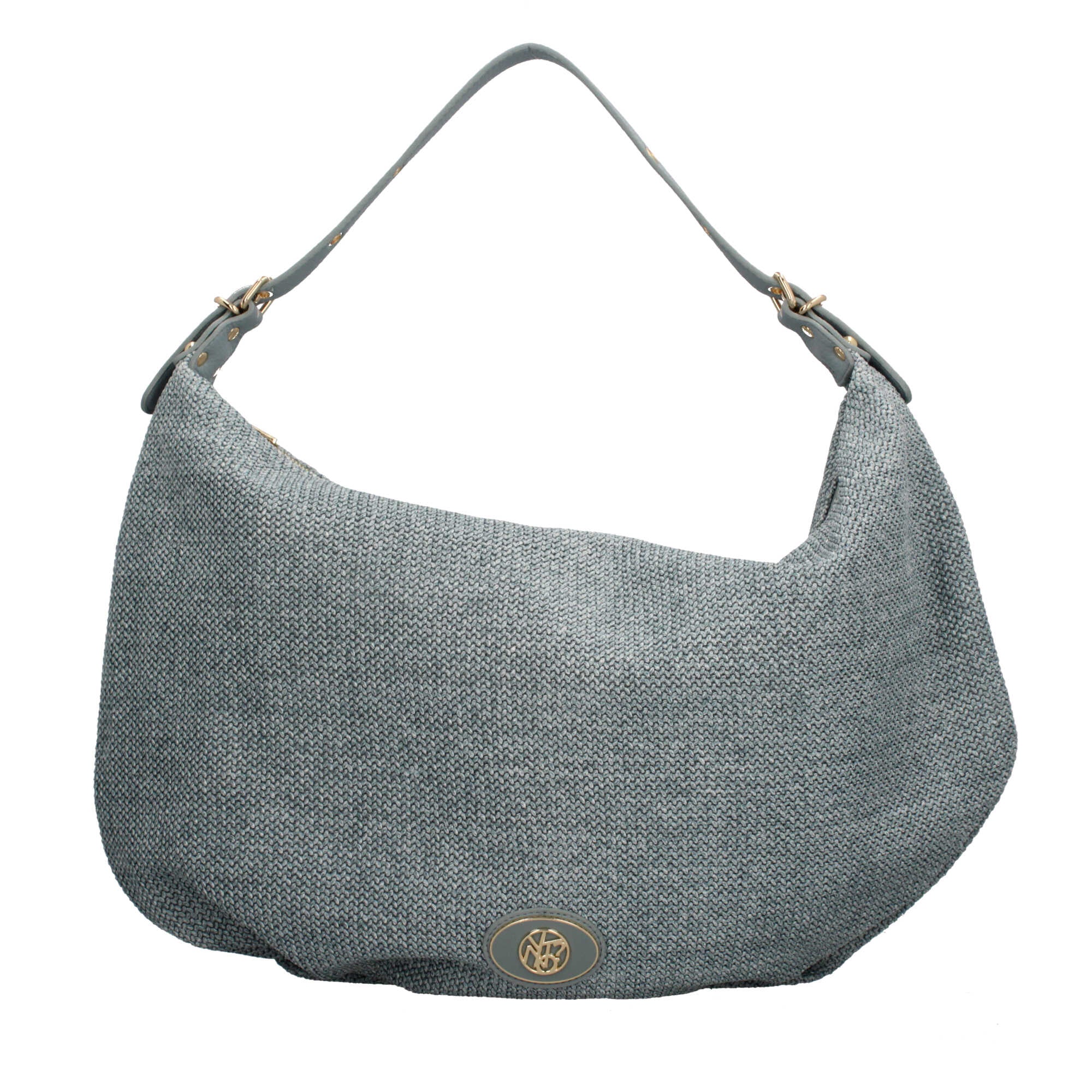 Borsa donna YNot in rafia con manico a spalla e zip
