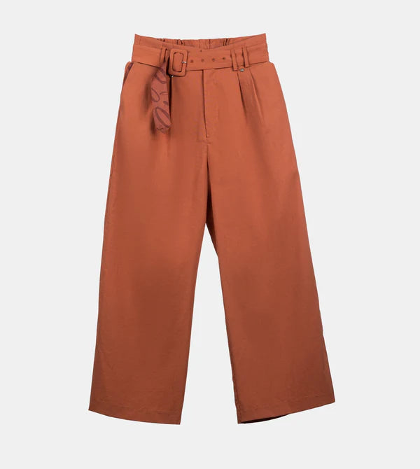 Pantalone palazzo Anekke con taglio ampio e vita alta Arancione S/M | Giò Fashion