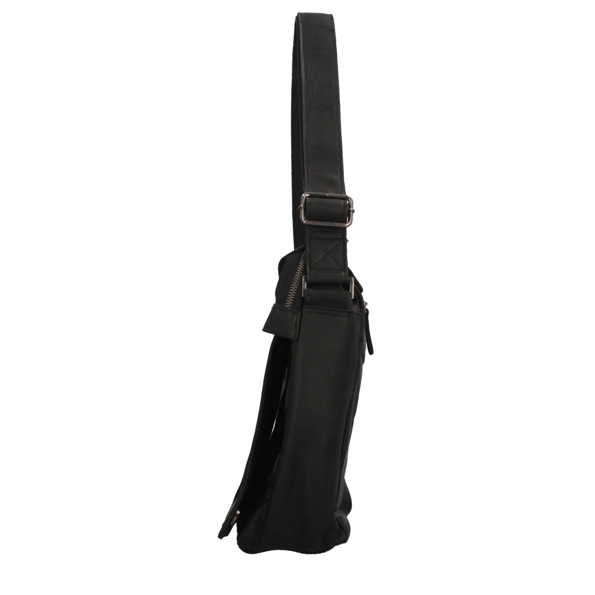 Borsa messenger Il Giglio in pelle con tasche frontali e zip