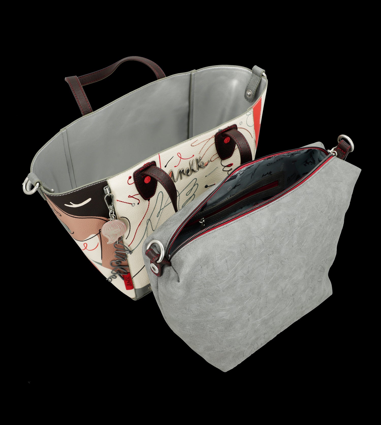 Borsa Anekke dallo stile artistico con doppio manico