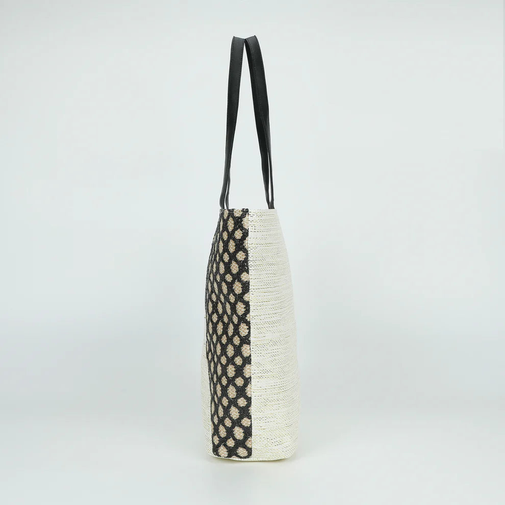 Borsa shopper donna Mimi Mua in tessuto intrecciato