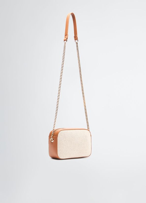 Borsa Tracolla Liu Jo Tessuto con Logo Ricamato e Catena