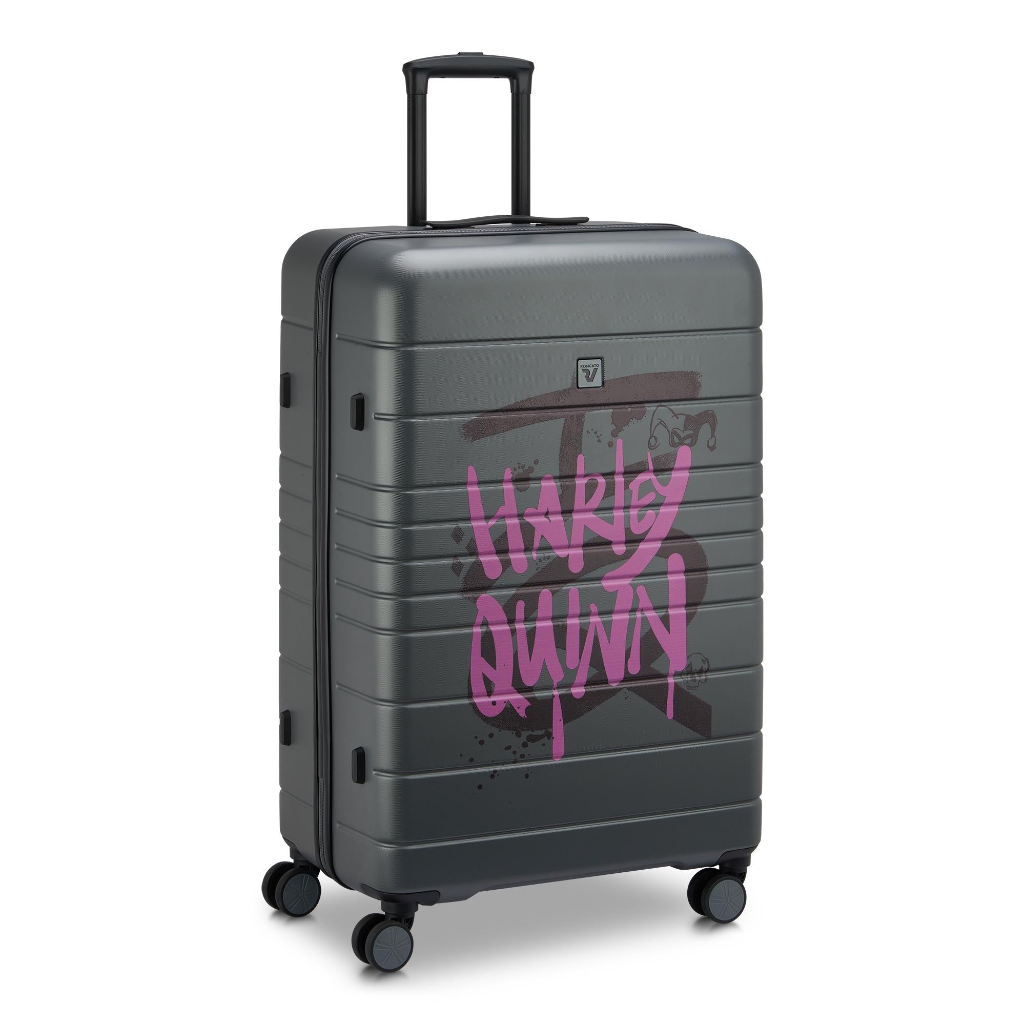 Trolley grande rigido V-Project con grafica Harley Quinn e ruote multidirezionali