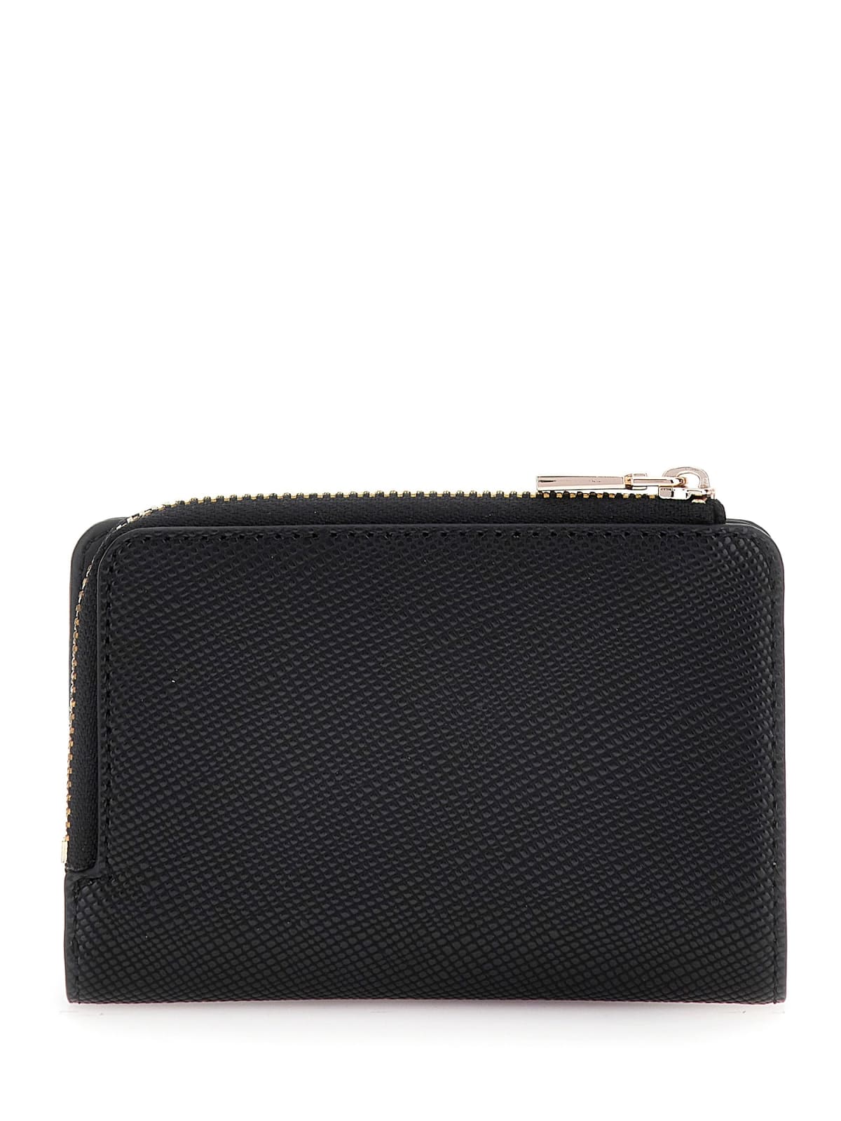 Portafoglio Guess donna con zip logo frontale e texture Nero TU | Giò Fashion