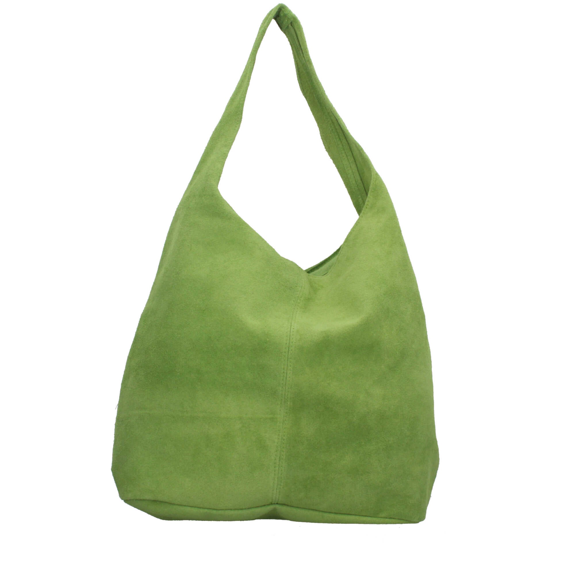 Borsa a spalla in camoscio Made in Italy dal design contemporaneo