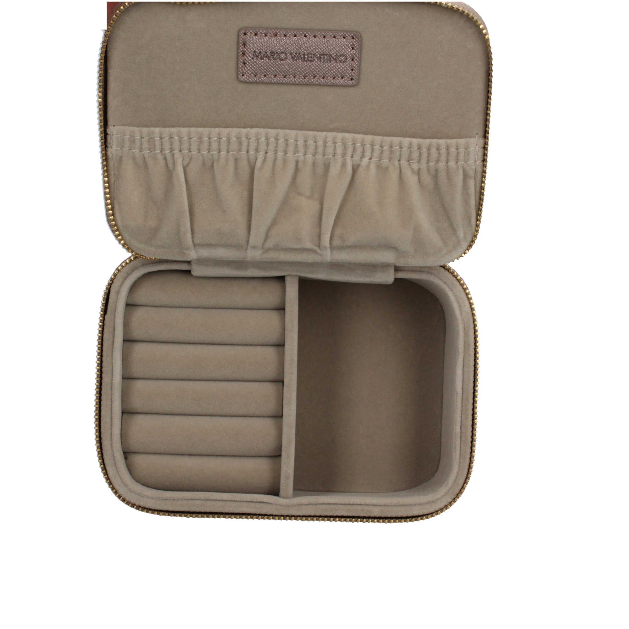 Valentino porta gioielli rigido in saffiano con chiusura zip VPG9MF831