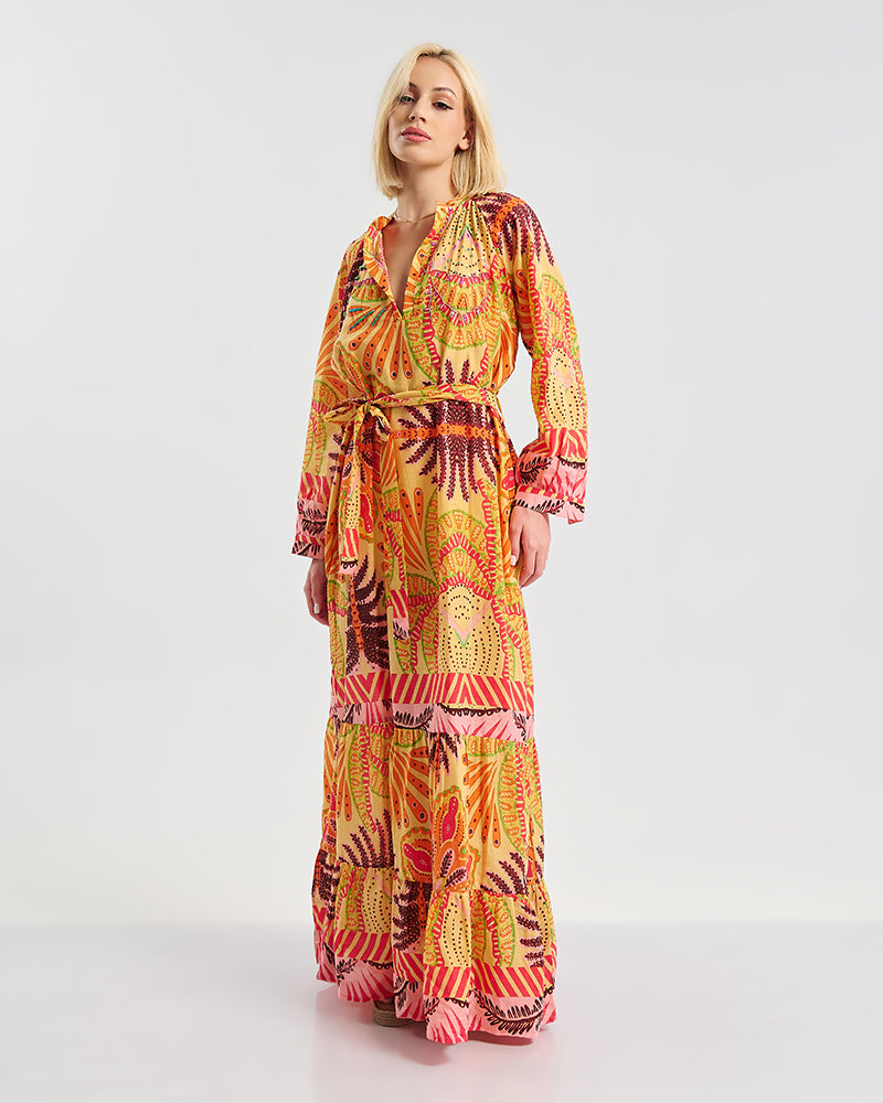 Ble Resort Collection Abito Lungo a Maniche Lunghe