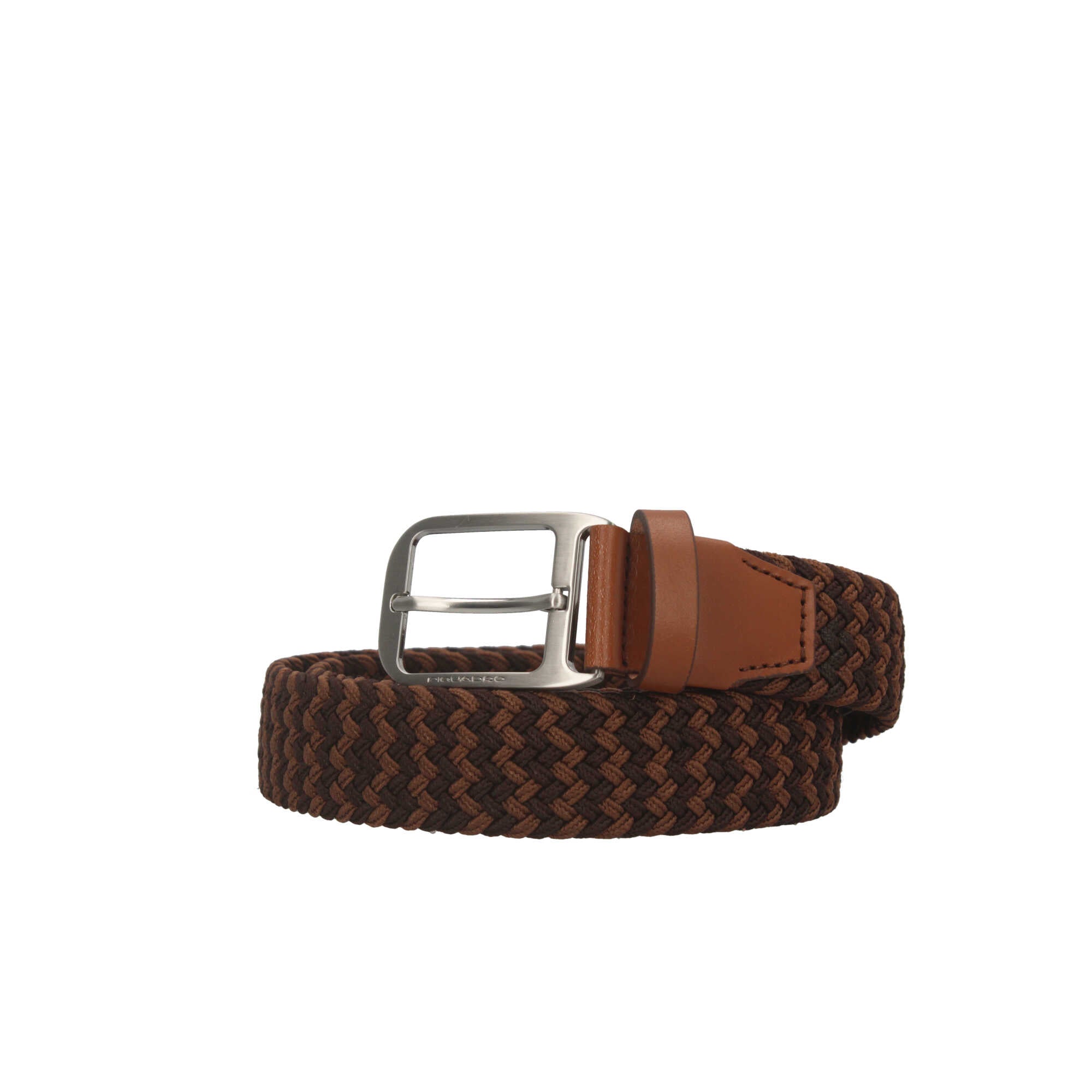 Piquadro cintura intrecciata elastica in pelle e tessuto con fibbia ad ardiglione