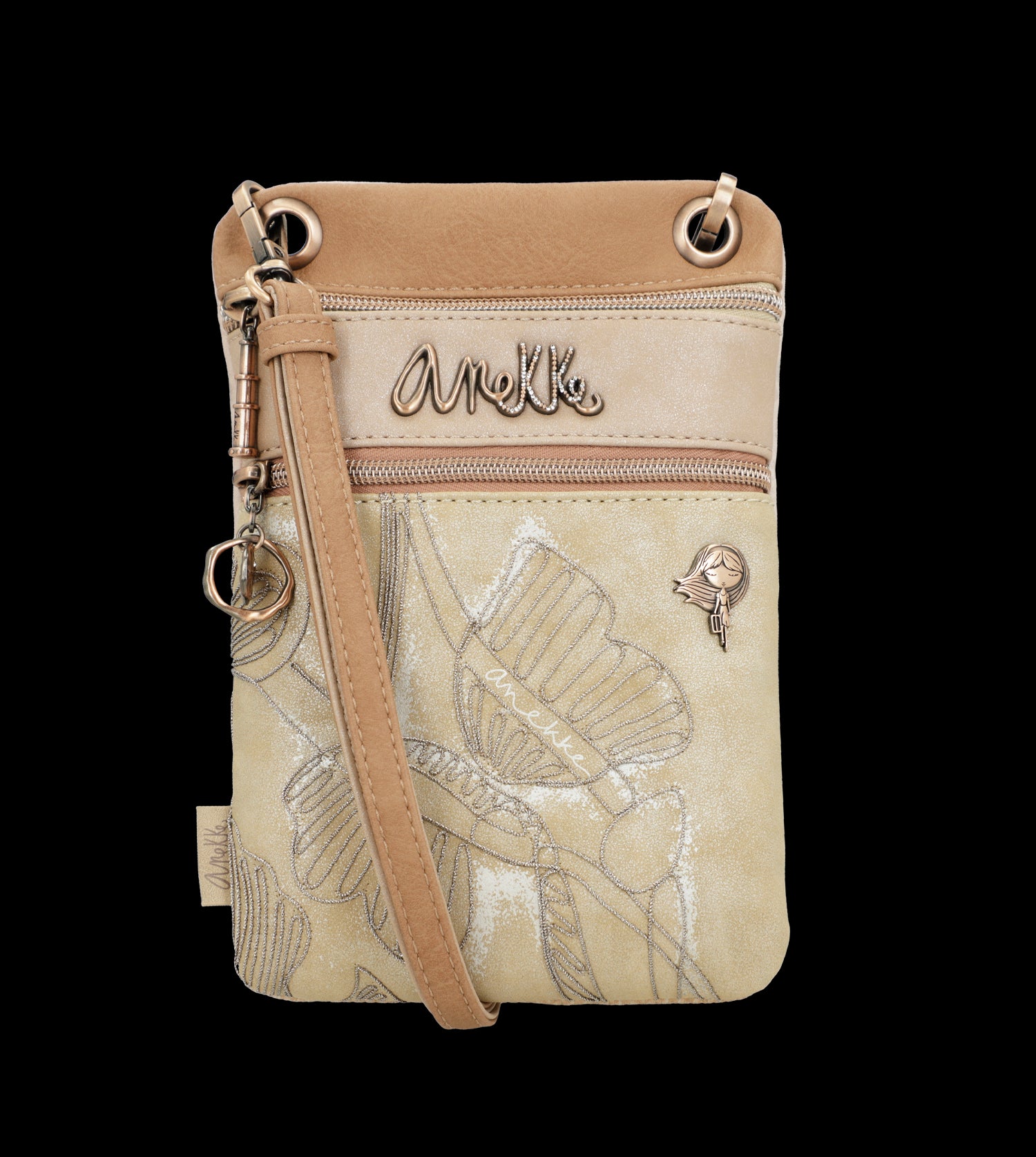 Borsa a tracolla Anekke compatta ed elegante con doppia zip