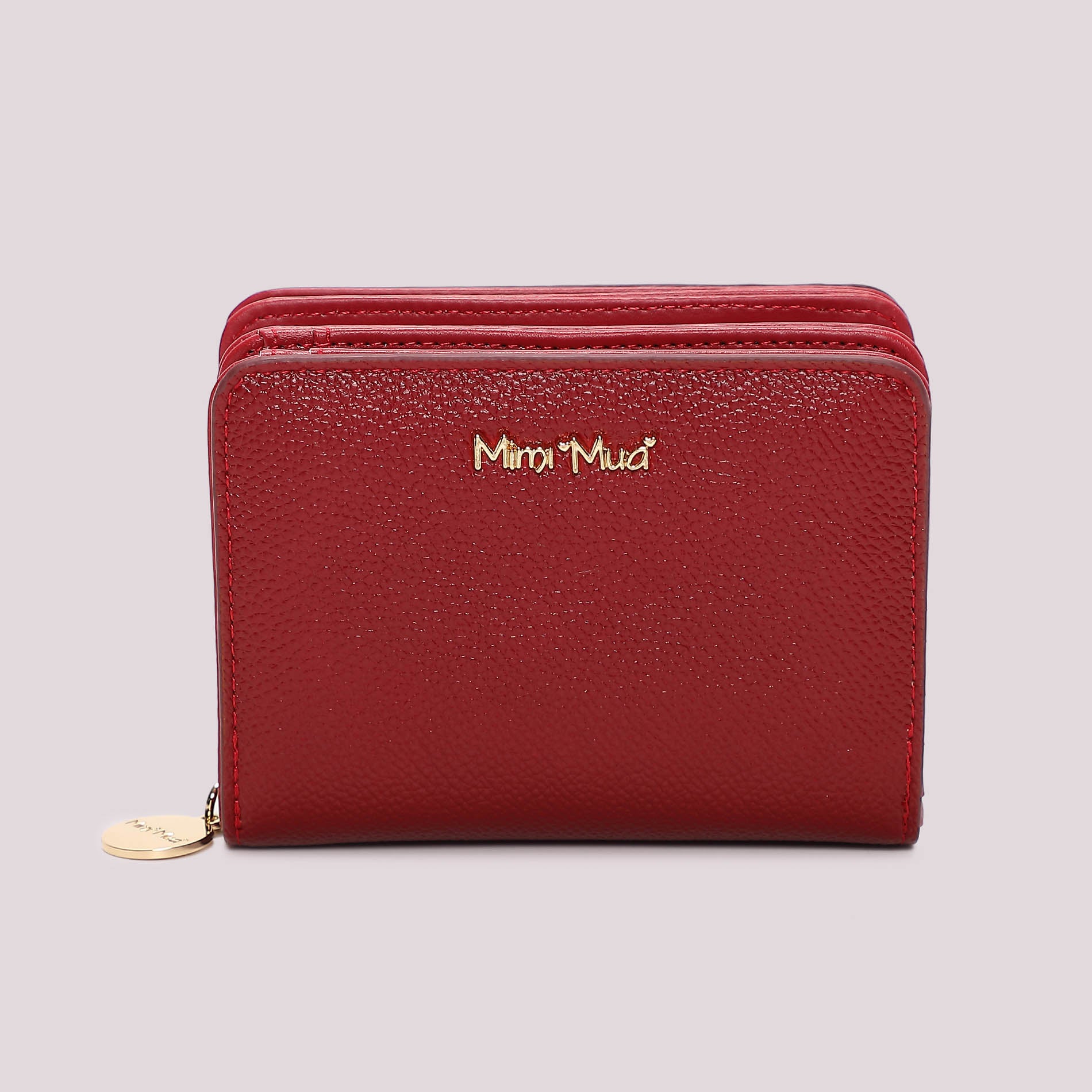 Mimi Mua portafoglio donna compatto doppia zip Rosso TU | Giò Fashion