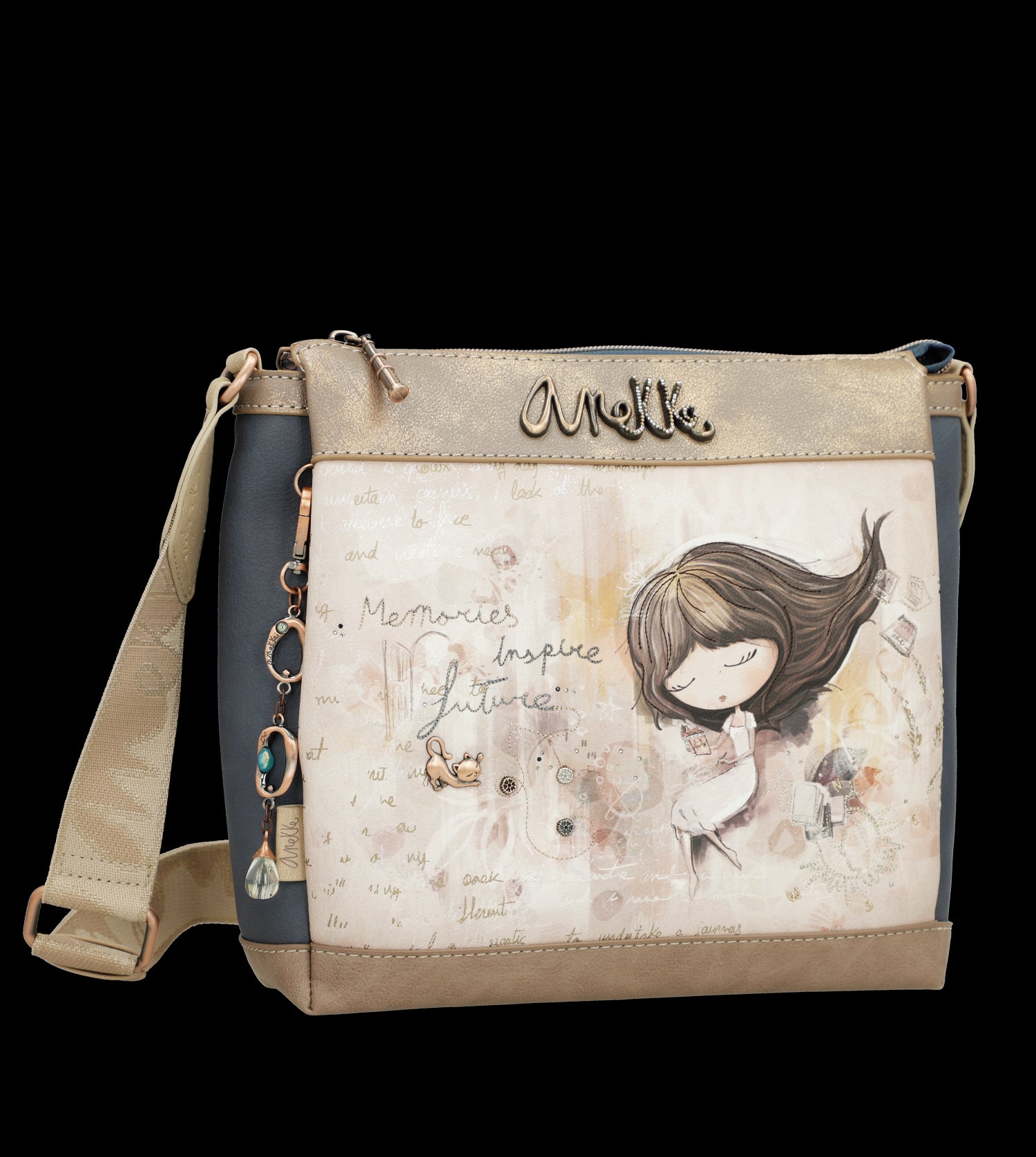 Borsa a tracolla Anekke elegante e pratica con dettagli artistici