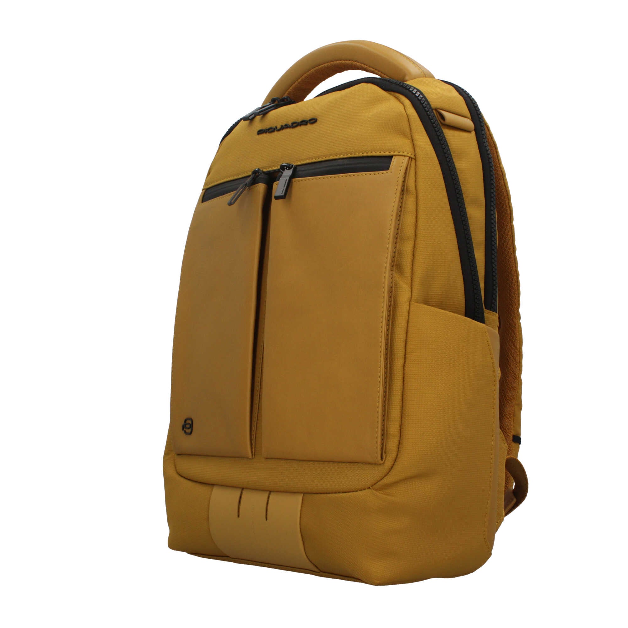 Piquadro zaino per laptop 14" in tessuto riciclato con protezione RFID e tasche smart