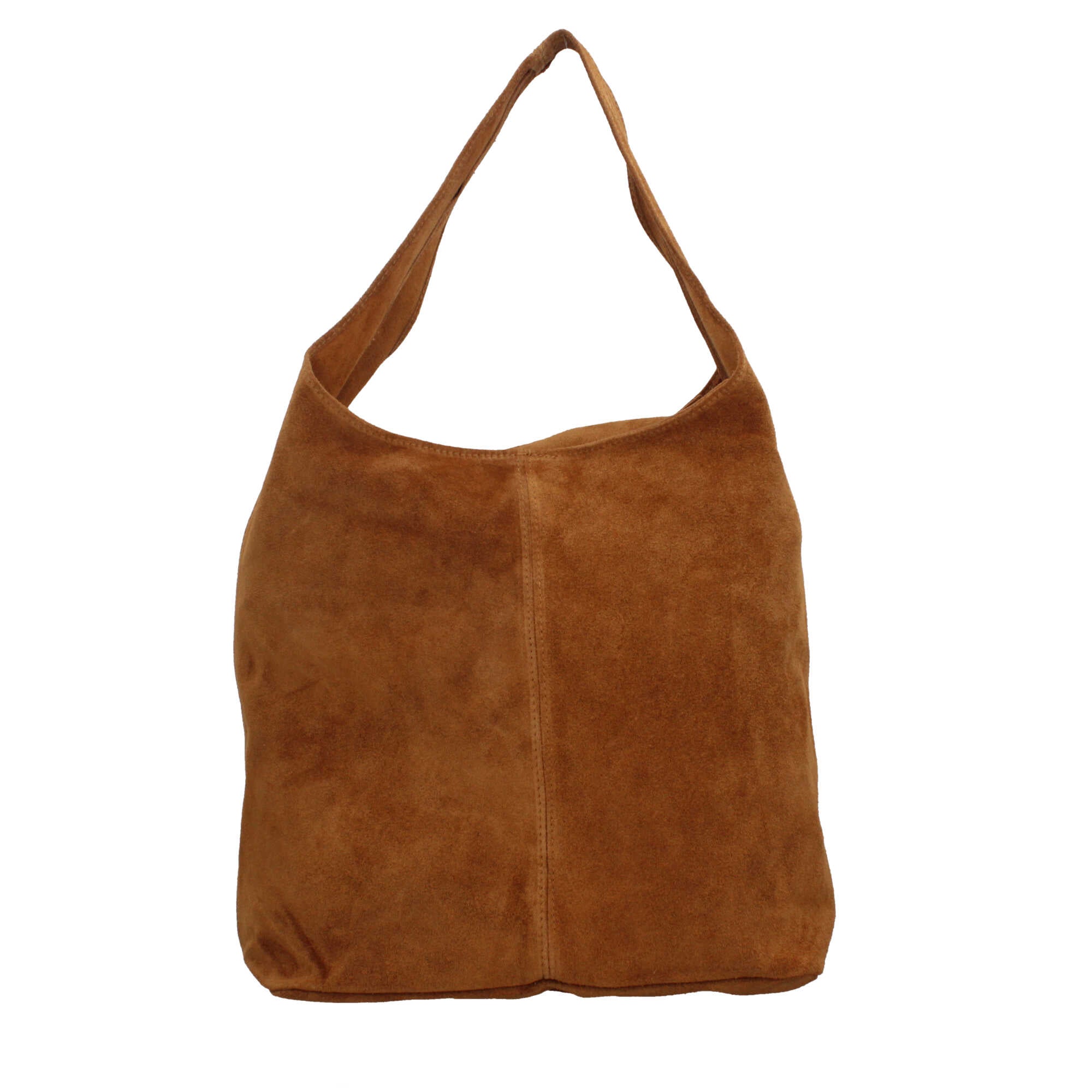 Borsa a spalla in camoscio Made in Italy dal design contemporaneo