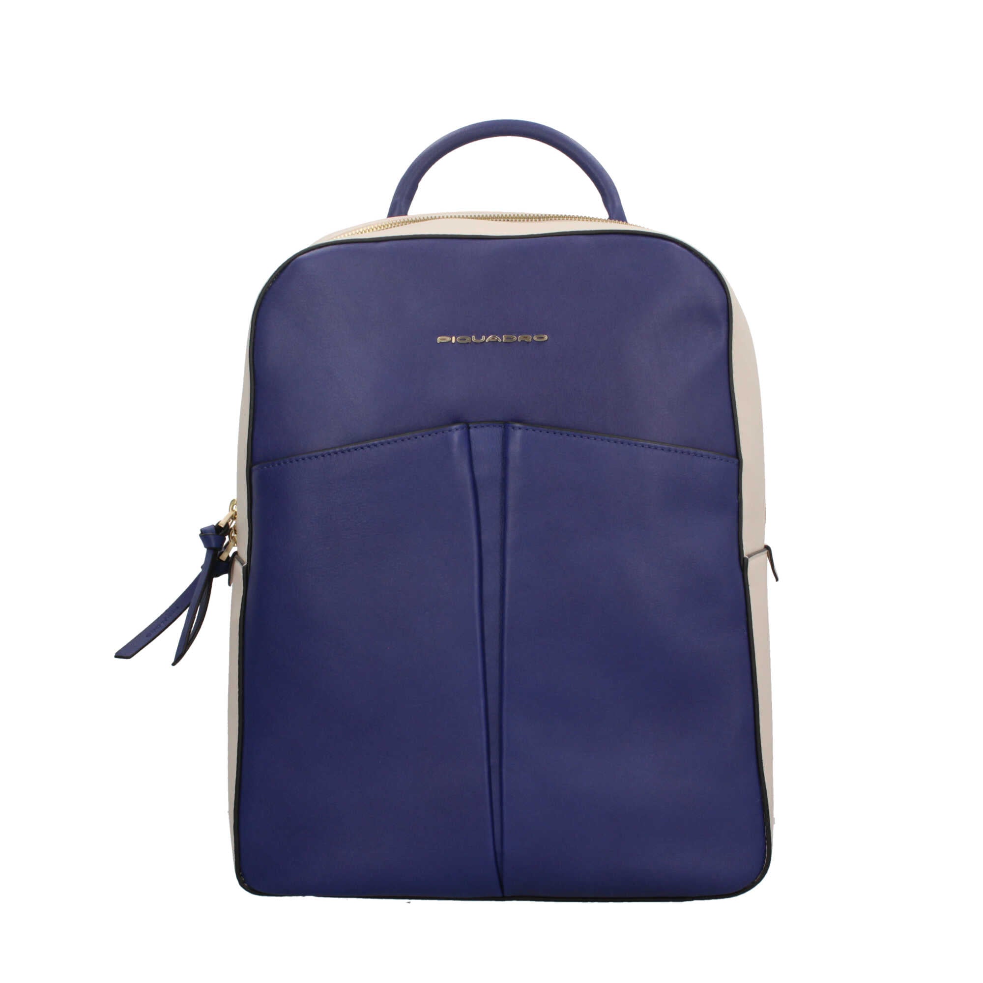 Piquadro zaino porta PC 14'' in pelle con protezione RFID e tasche multifunzione