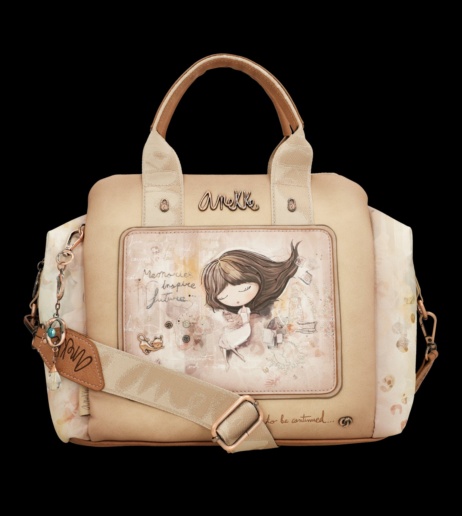 Borsa Anekke raffinata e capiente con illustrazione esclusiva