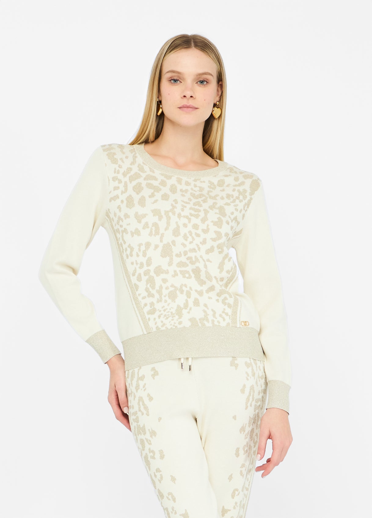 Maglione Liu Jo con motivo animalier Bianco L | Giò Fashion