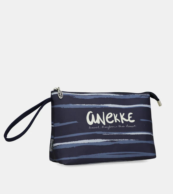 Anekke borsa da toilette con cinturino da polso e scomparti interni Blu TU | Giò Fashion