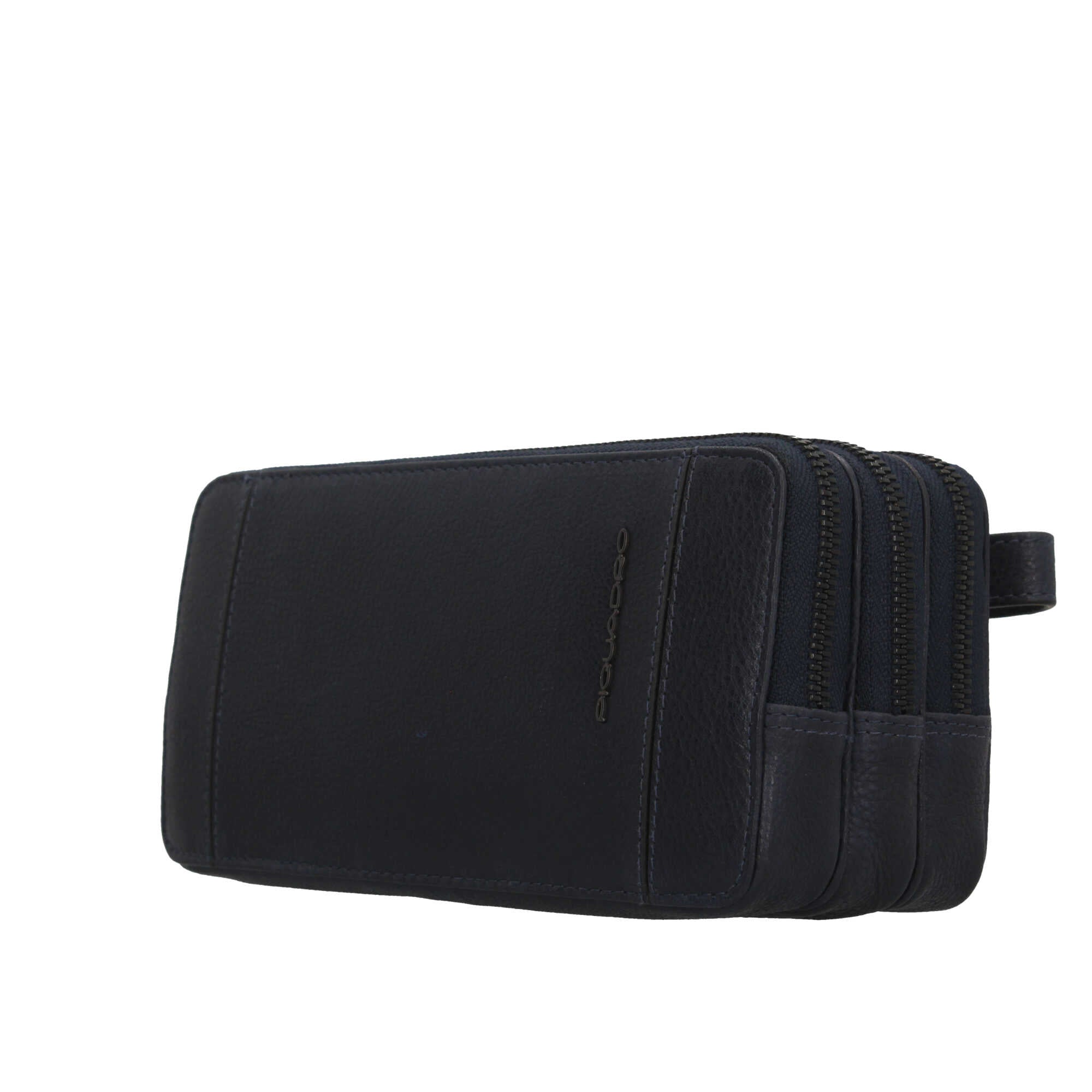 Borsello Piquadro in pelle con doppia zip e tracolla rimovibile – Eleganza e praticità