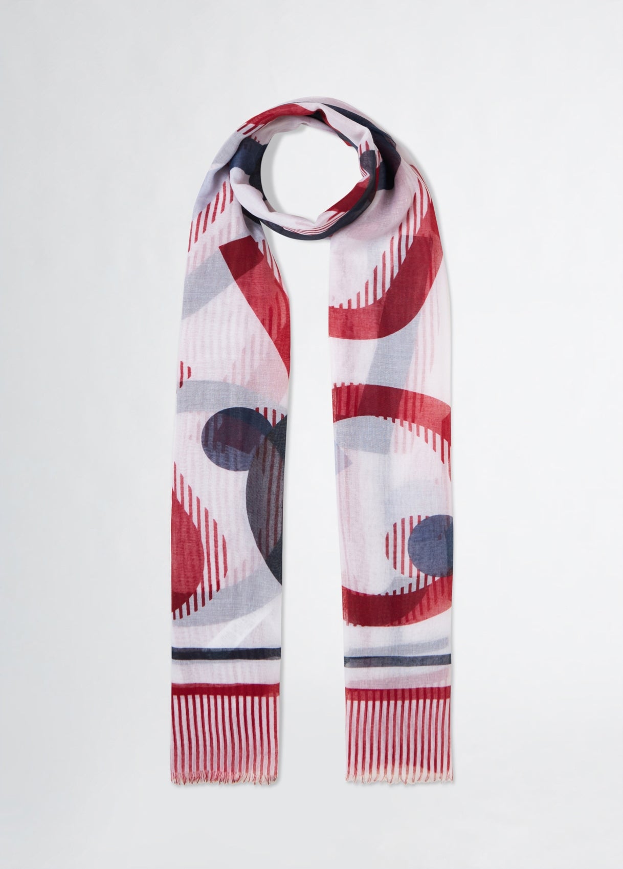 Foulard Donna Liu Jo con Grafica Artistica e Frange Decorative