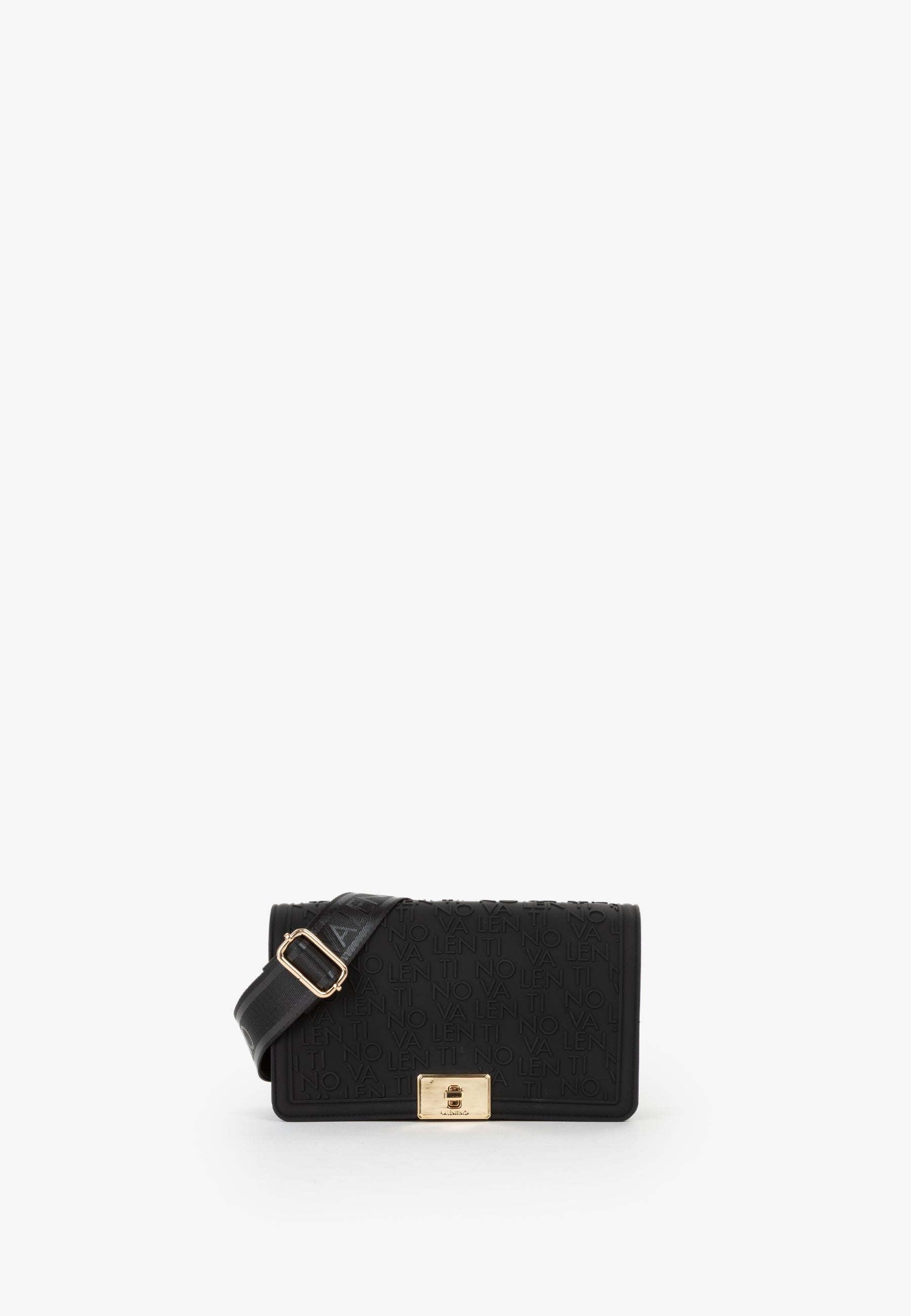 Borsa a tracolla Mario Valentino con logo embossed e chiusura frontale elegante Nero TU | Giò Fashion