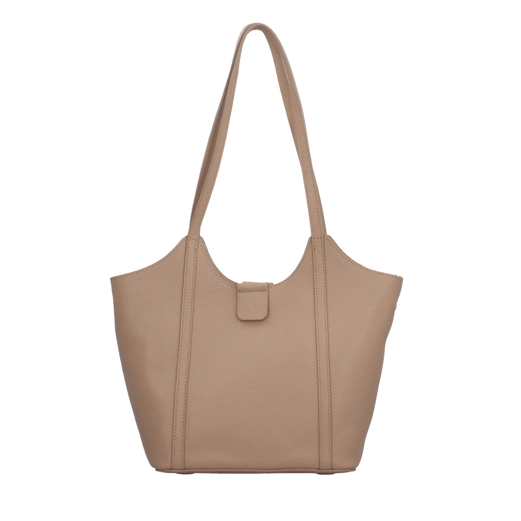 Borsa Made in Italy a spalla in vera pelle con linea affusolata