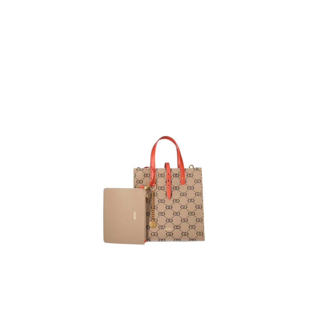 Borsa Liu Jo shopper con stampa logo e pochette interna Beige TU | Giò Fashion