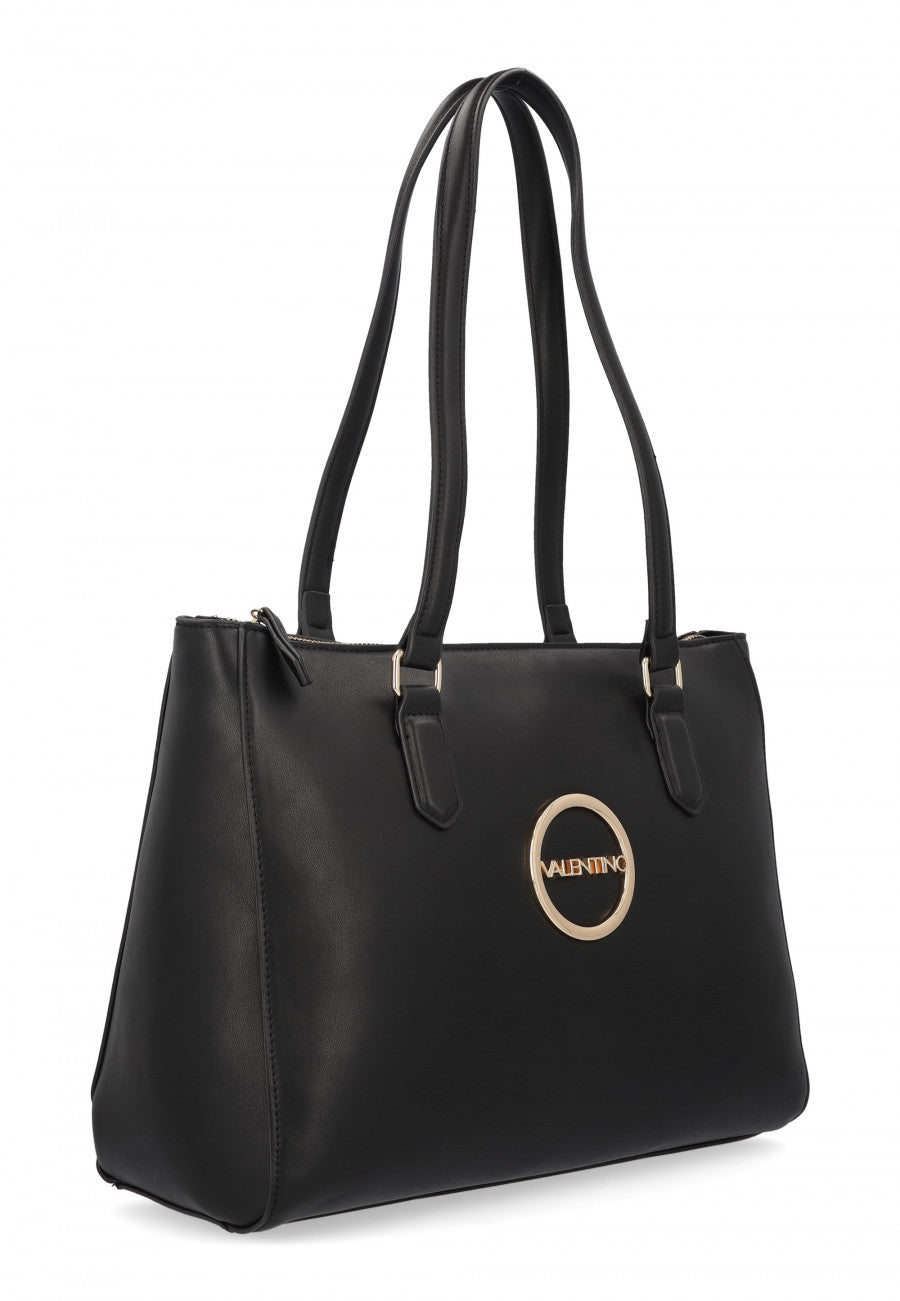 Borsa shopper Valentino con logo rotondo frontale