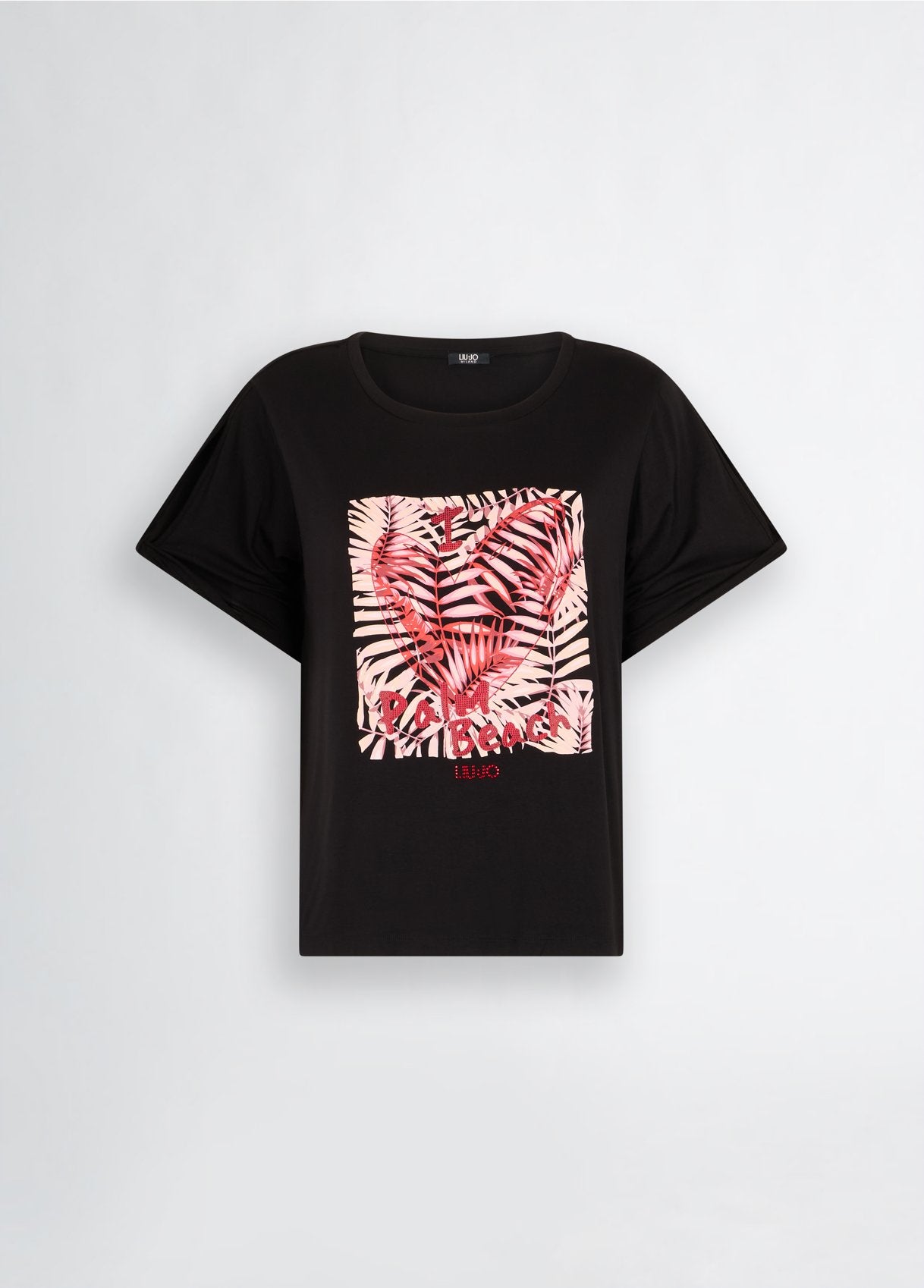 Liu Jo T-shirt in Jersey con Stampa e Strass