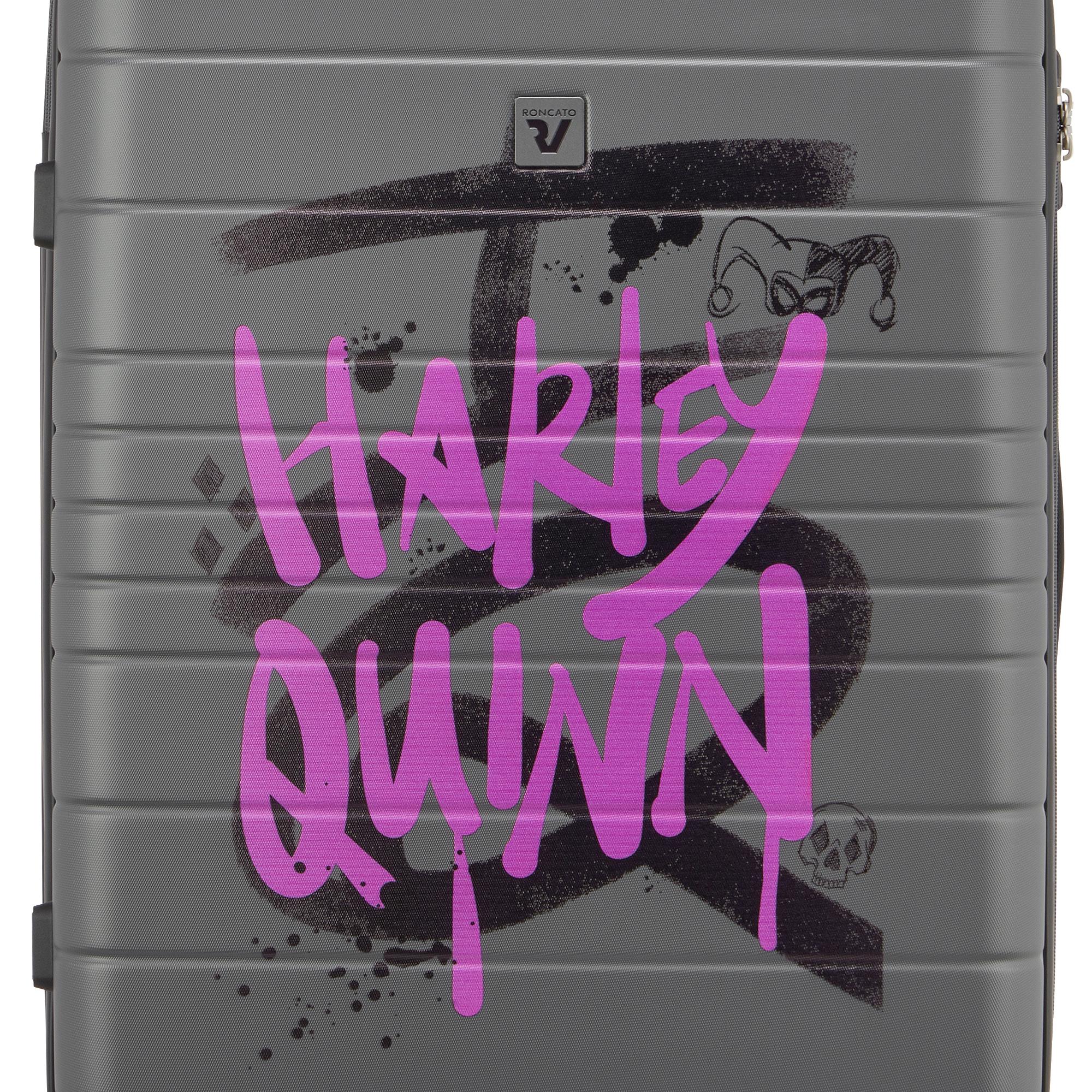 Trolley grande rigido V-Project con grafica Harley Quinn e ruote multidirezionali