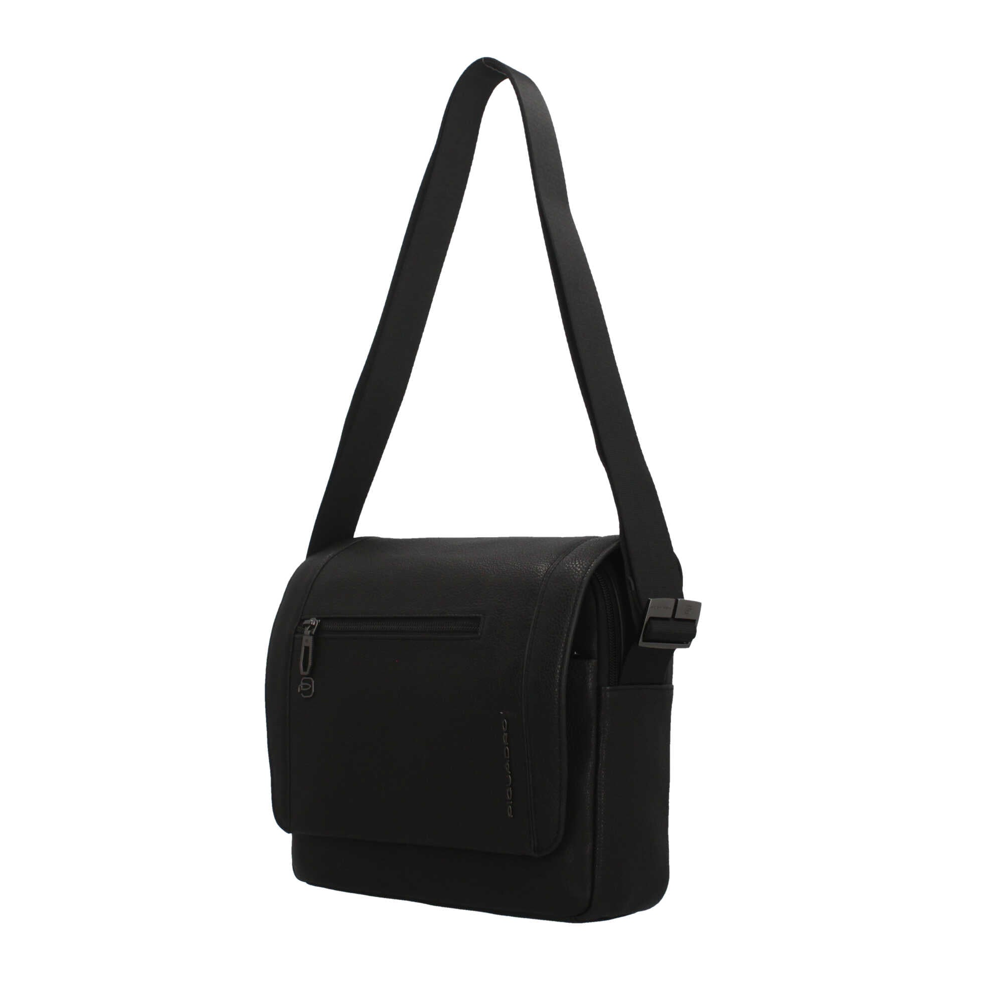 Piquadro borsa a tracolla in pelle con due scomparti e tasca frontale – Design pratico ed elegante