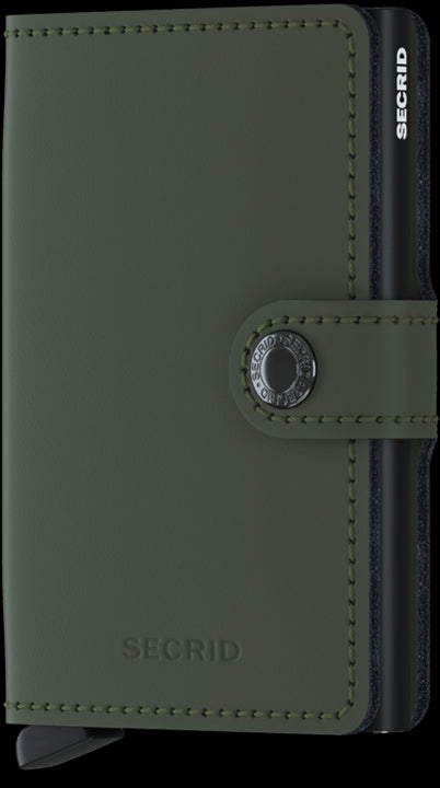 Portafoglio Secrid Miniwallet in pelle con protezione RFID e chiusura a bottone