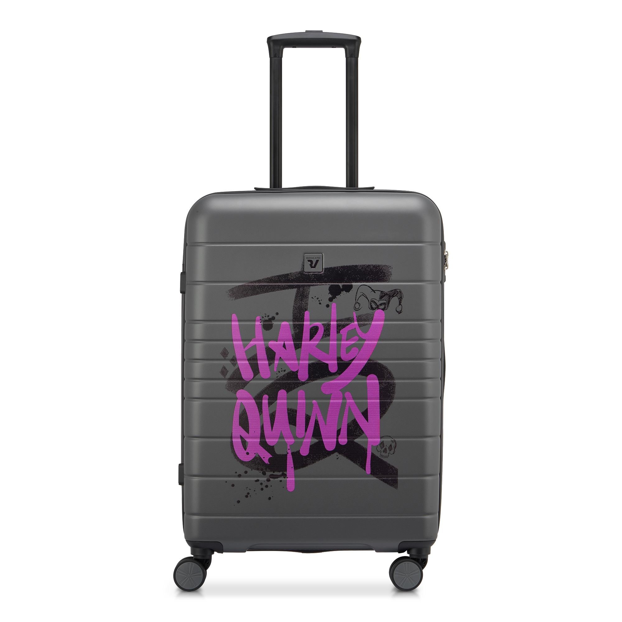 Trolley rigido medio V-Project con grafica supereroe e quattro ruote multidirezionali