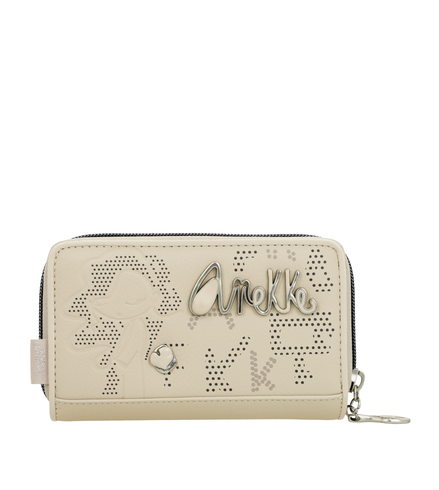 Portafoglio Anekke con dettagli traforati e zip Beige TU | Giò Fashion