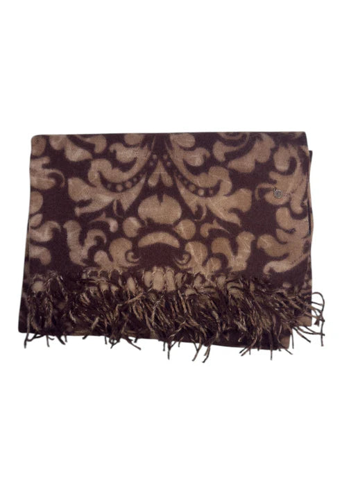 Sciarpa Y Not con frange e motivo barocco