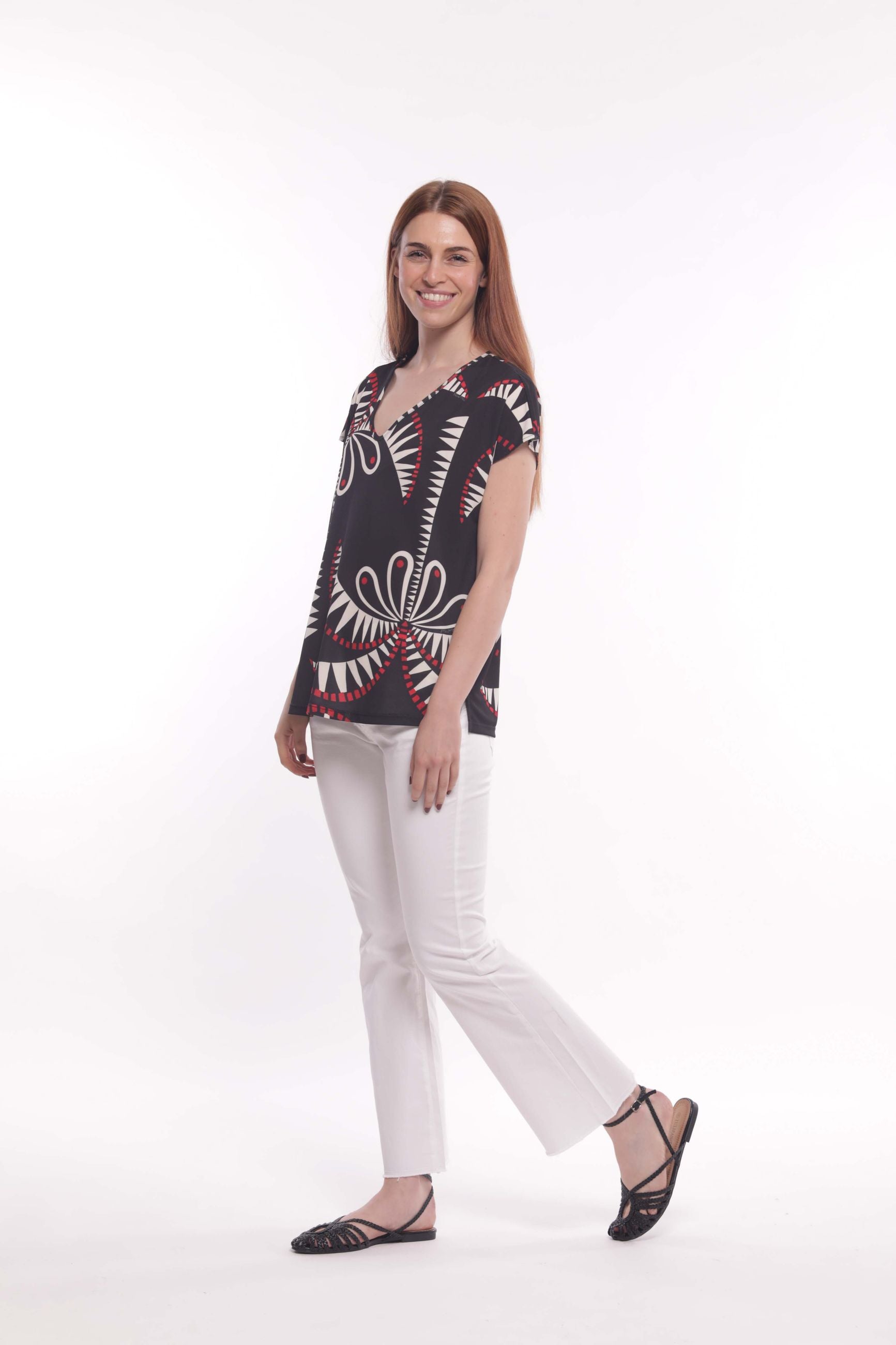 Mimi Mua pantalone cropped flare in gabardina