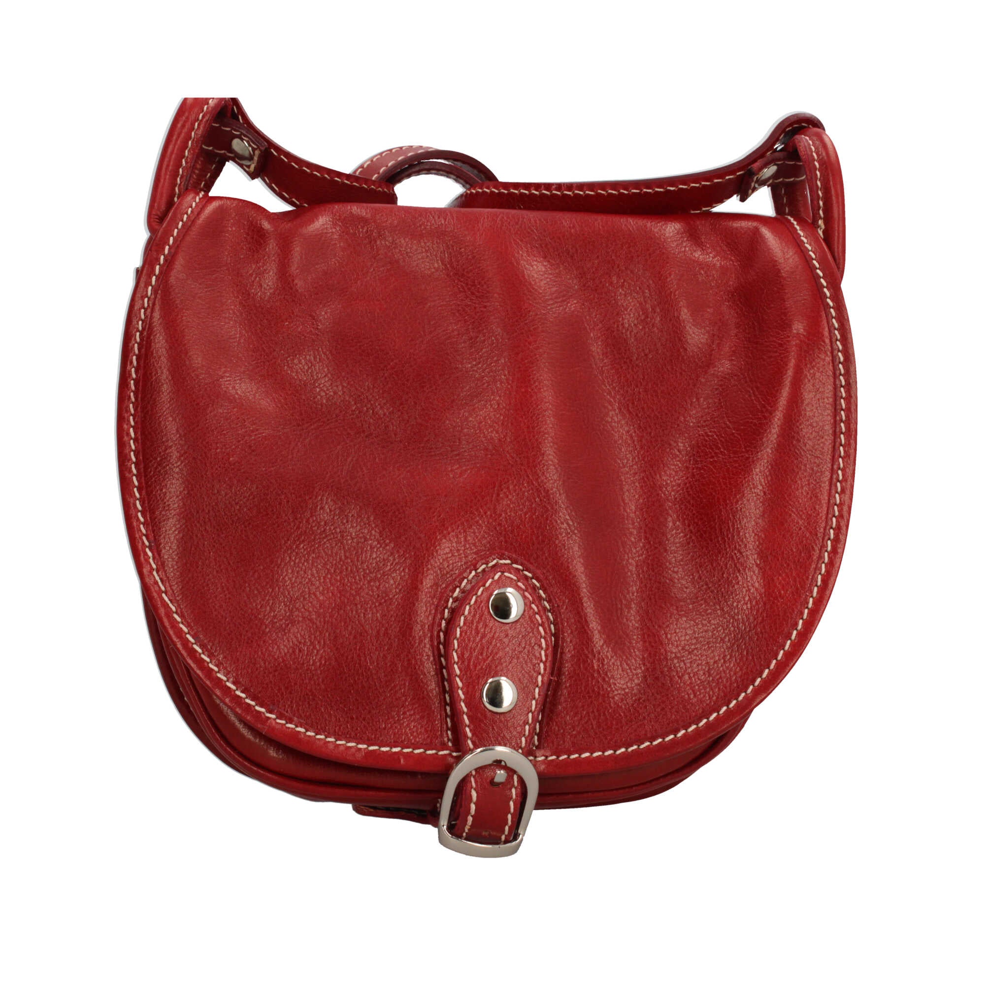 borsa a spalla con chiusura con patta made in italy in vera pelle