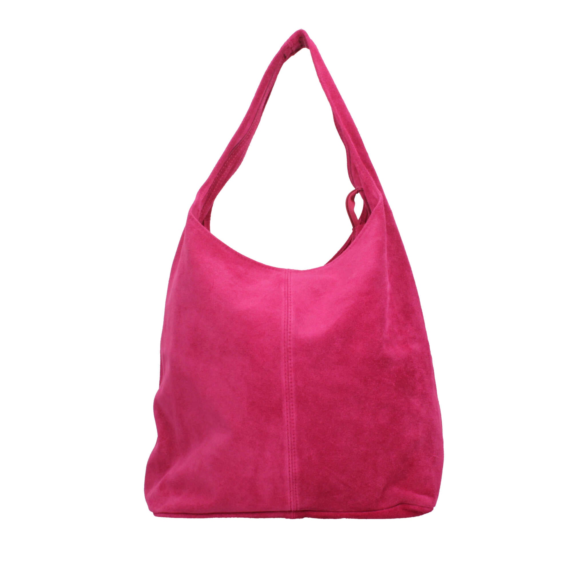 Borsa a spalla in camoscio Made in Italy dal design contemporaneo