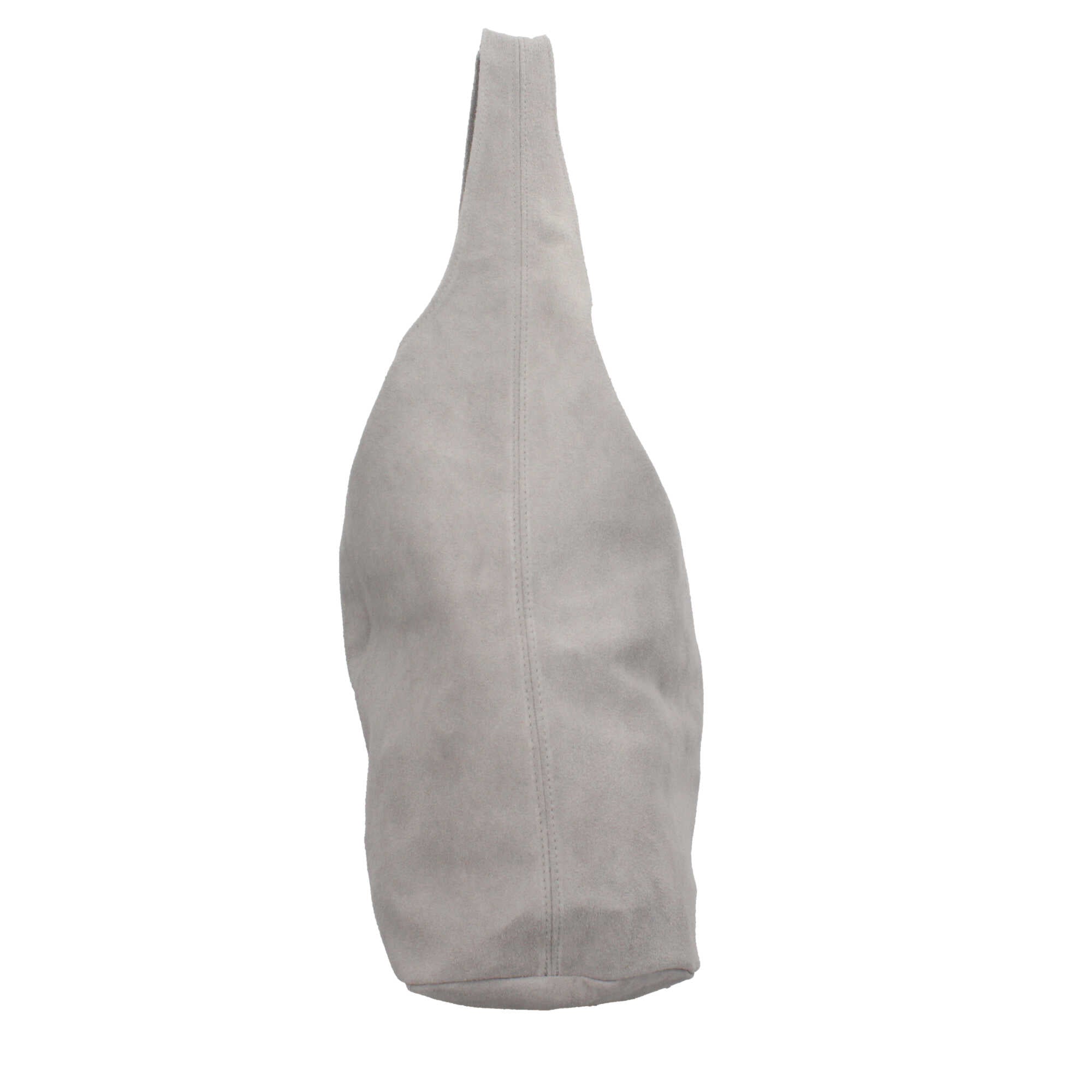 Borsa a spalla in camoscio Made in Italy dal design contemporaneo