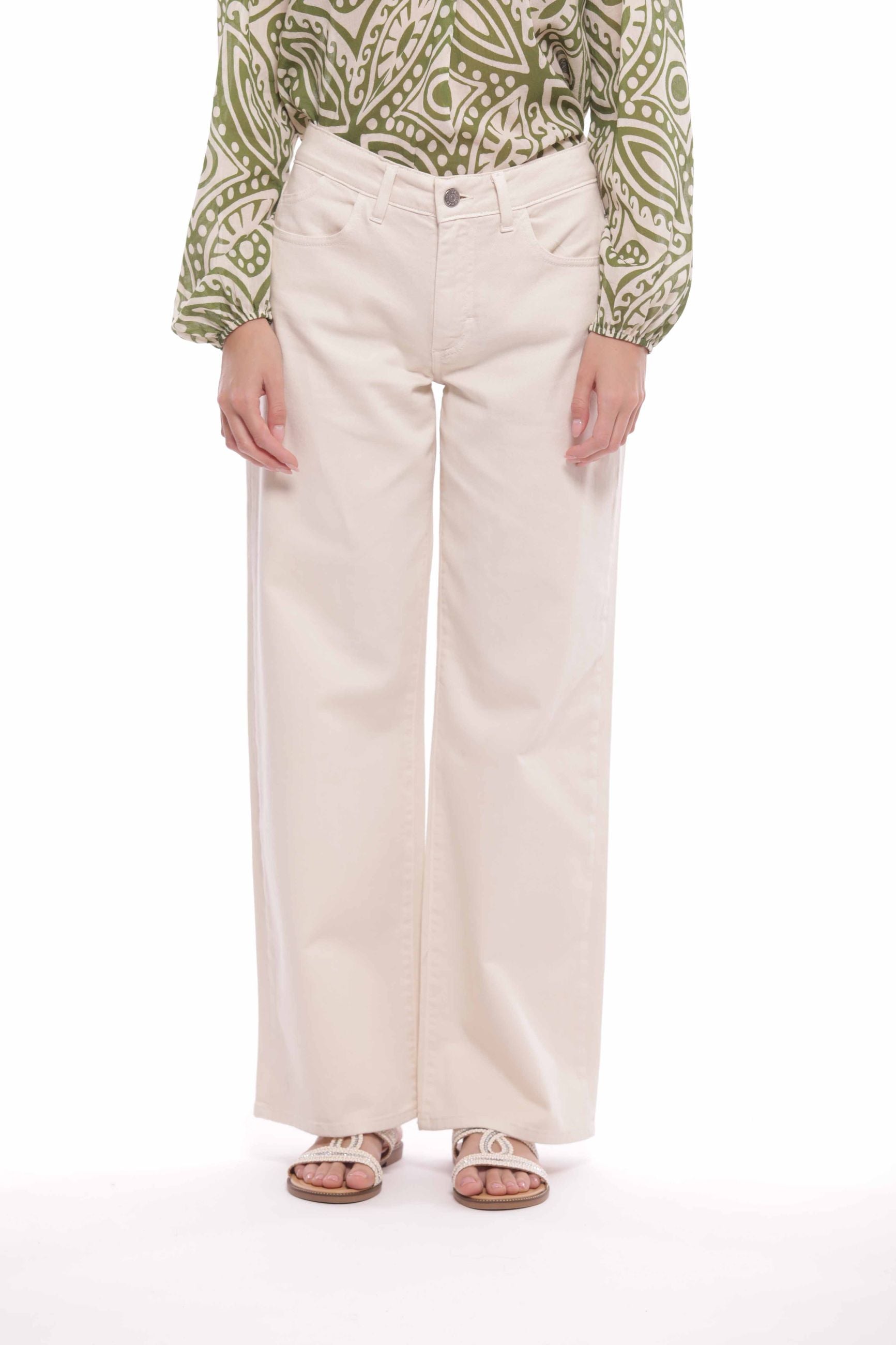 Mimi Mua pantalone a gamba larga a vita alta