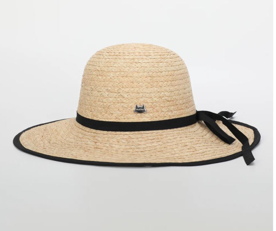 Cappello Mimi Mua a tesa larga con fascia decorativa Beige TU | Giò Fashion