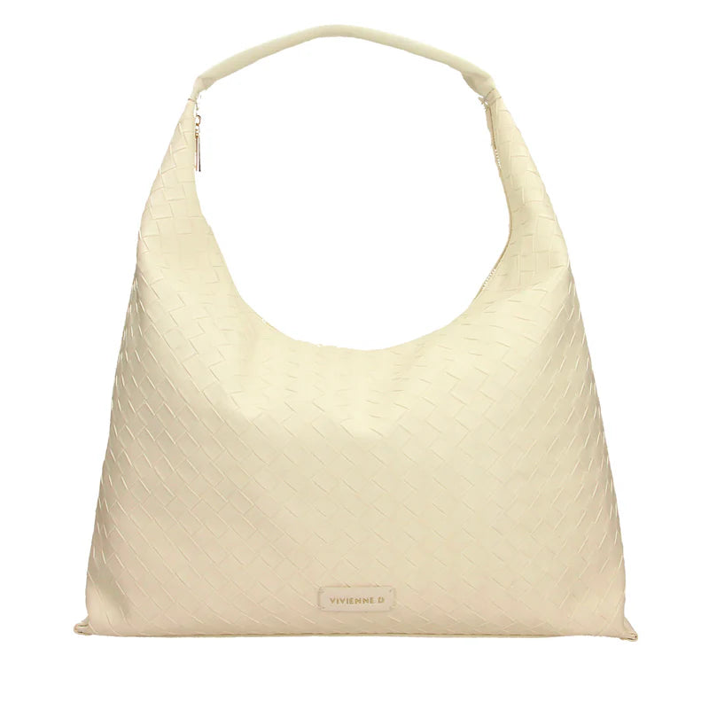 Borsa Vivienne D donna a spalla grande design moderno intrecciato elegante Bianco TU | Giò Fashion