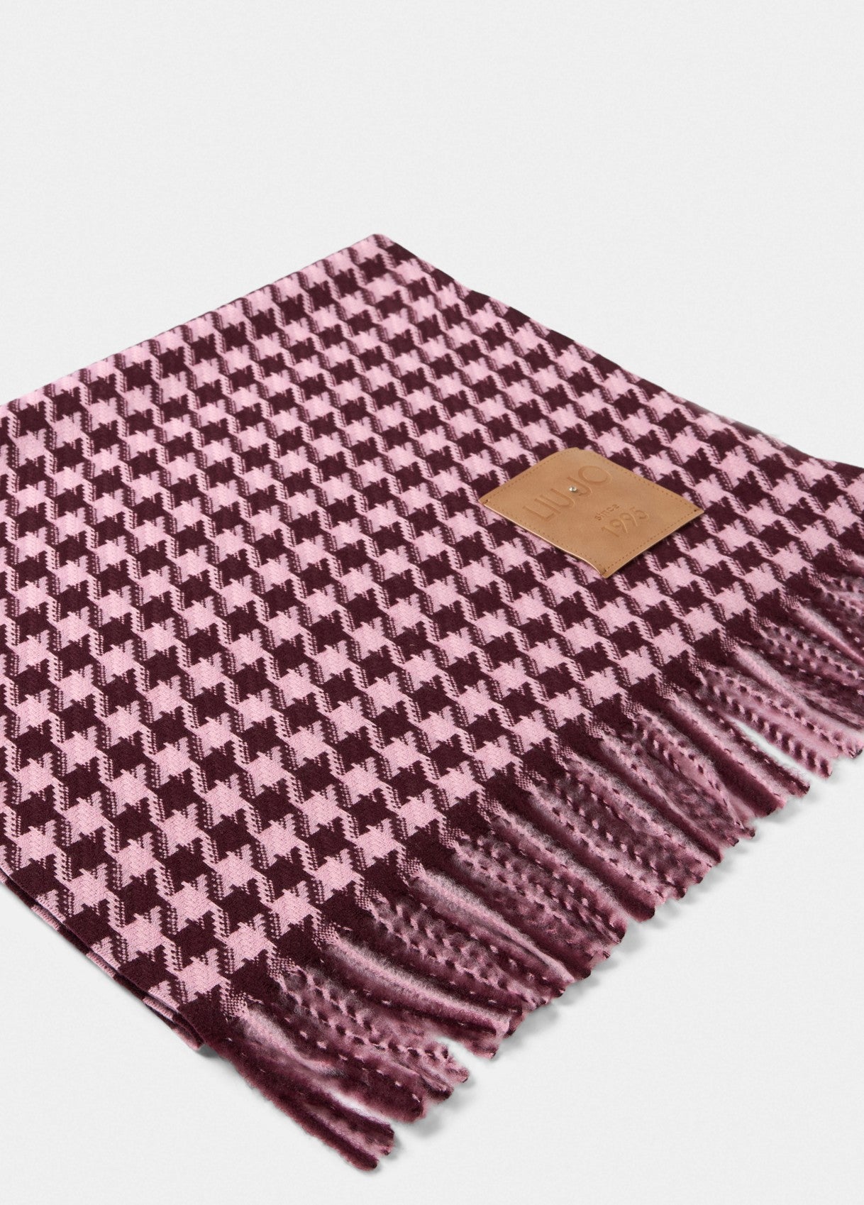 Liu Jo sciarpa con motivo pied de poule e frange