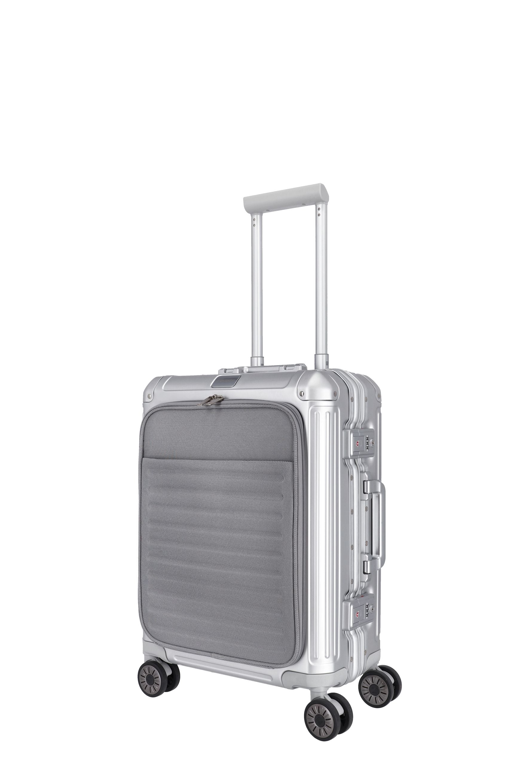 Valigia bagaglio a mano Travelite Next S+ in alluminio con TSA e tasca laptop Argento TU | Giò Fashion