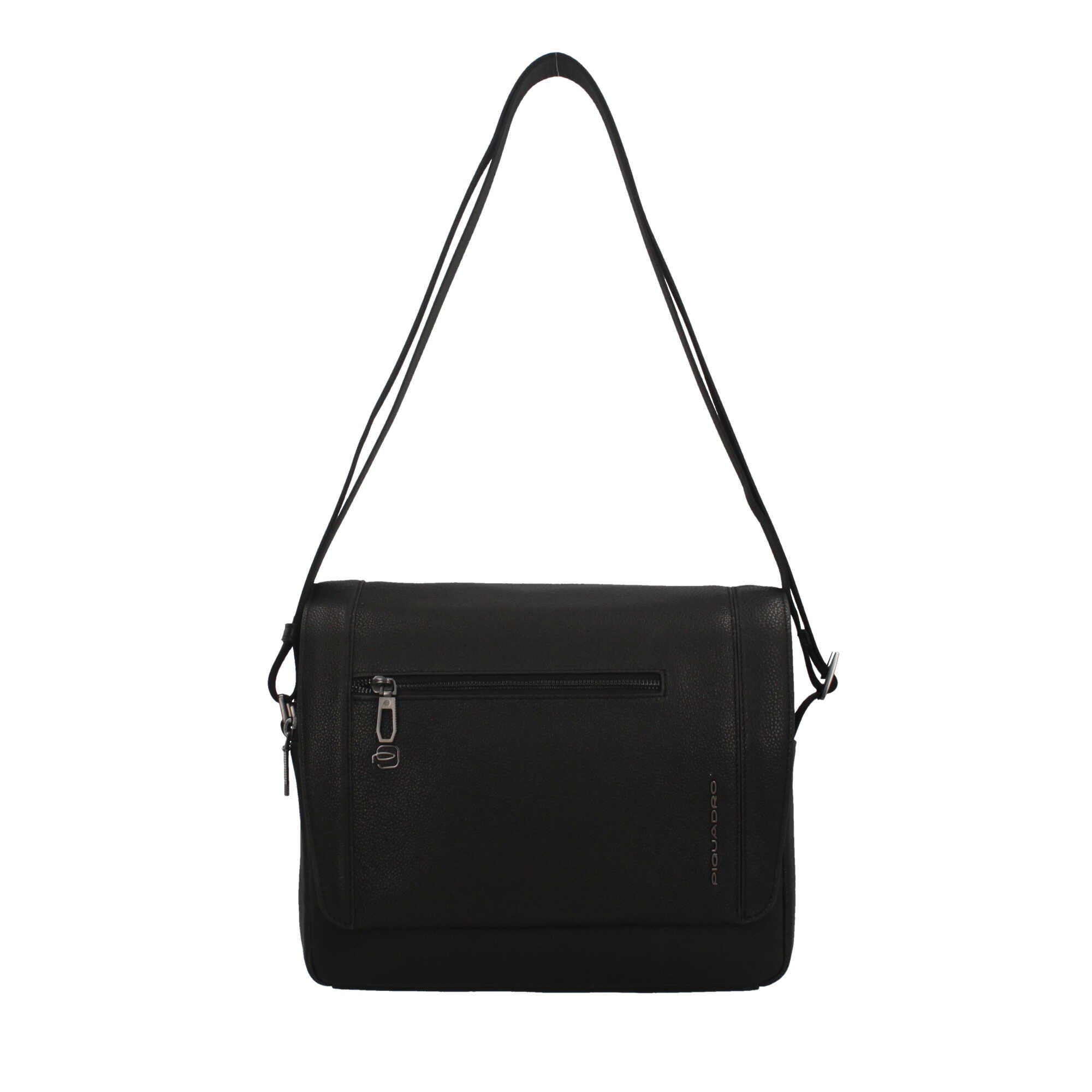 Piquadro borsa a tracolla in pelle con due scomparti e tasca frontale – Design pratico ed elegante