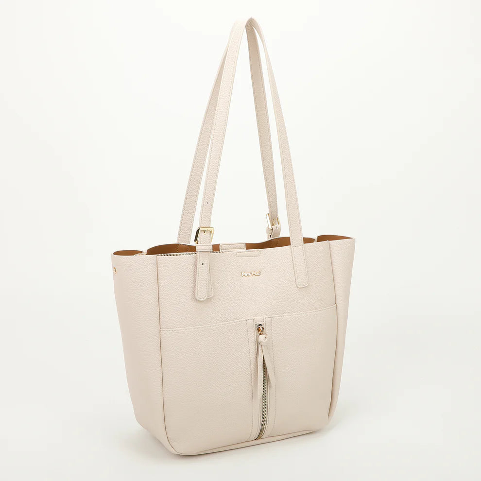 Borsa shopper con tasca frontale Mimi Mua Bianco TU | Giò Fashion