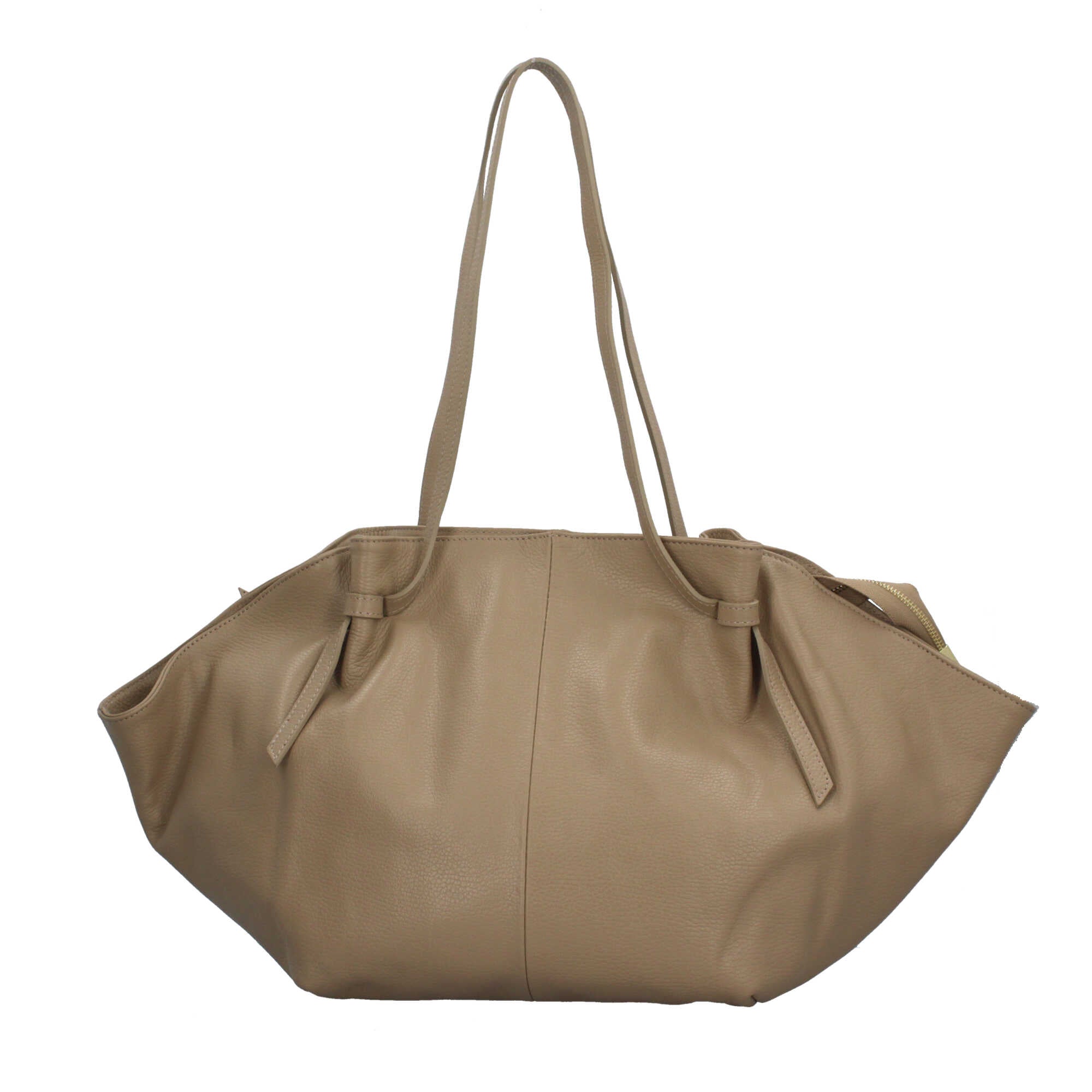 Borsa Made in Italy morbida in vera pelle con doppio manico