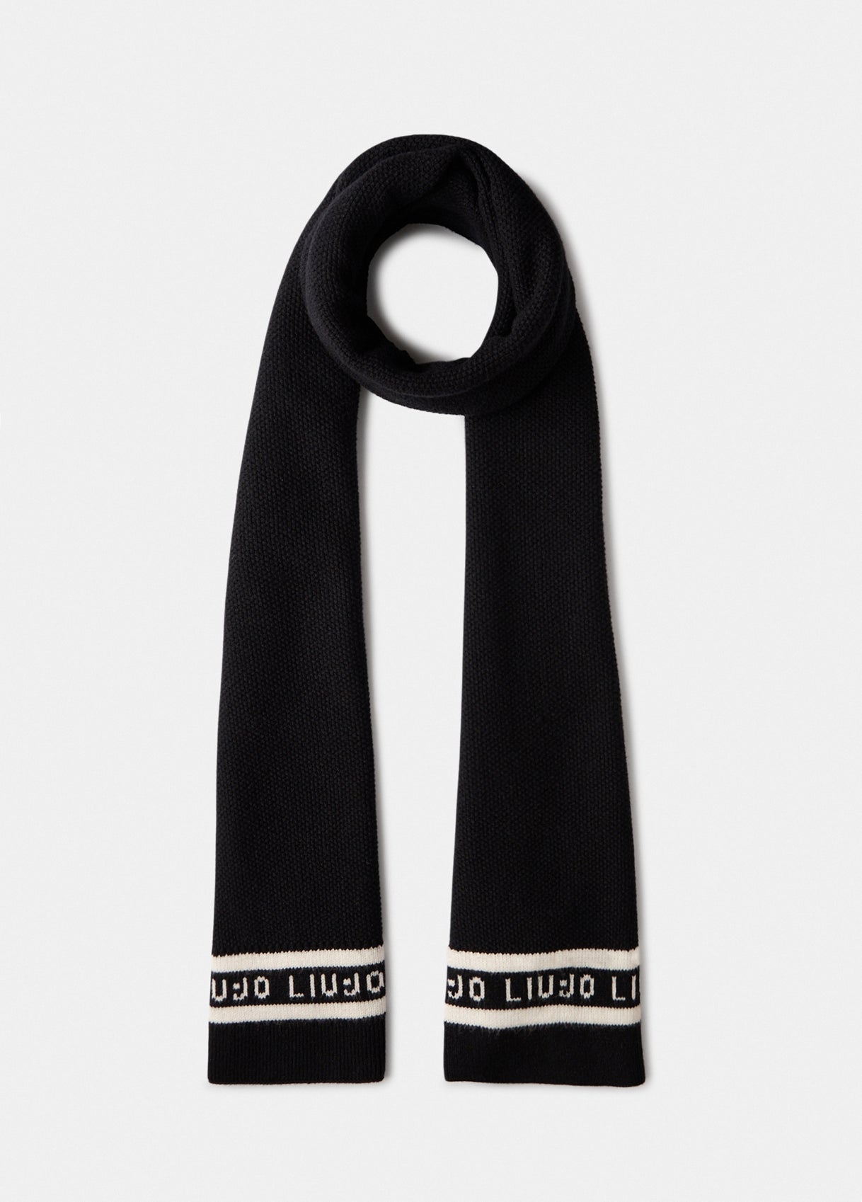 Sciarpa Liu Jo con logo a contrasto Nero TU | Giò Fashion