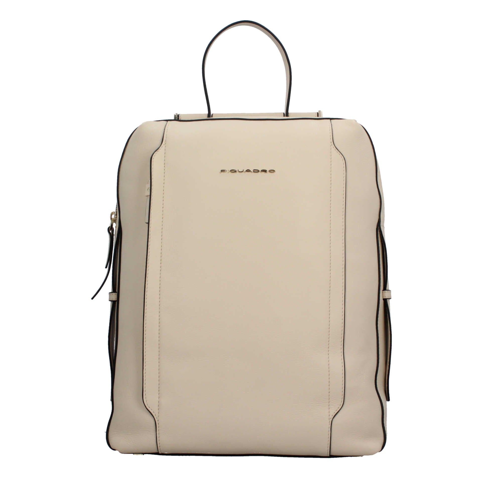 Piquadro zaino porta PC 14" in pelle con protezione antiurto