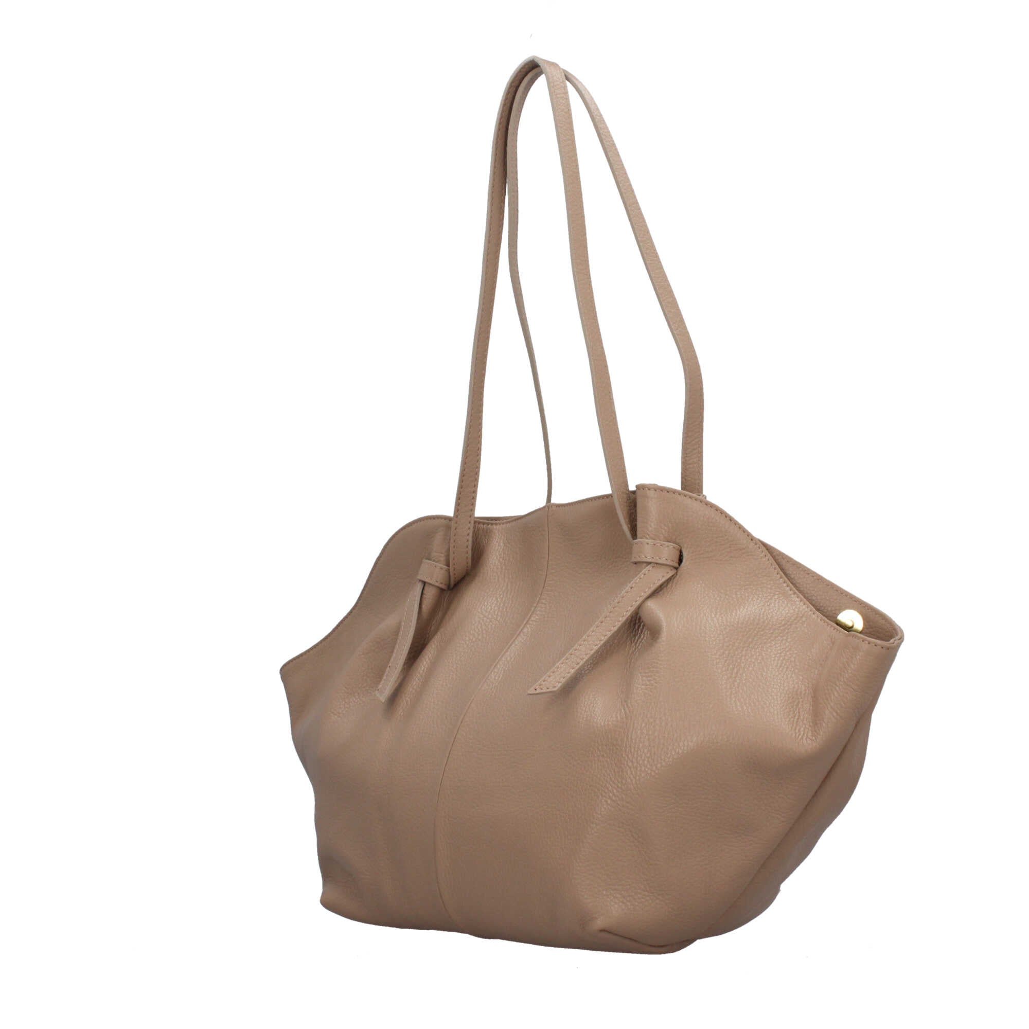 Borsa Made in Italy morbida in vera pelle con doppio manico